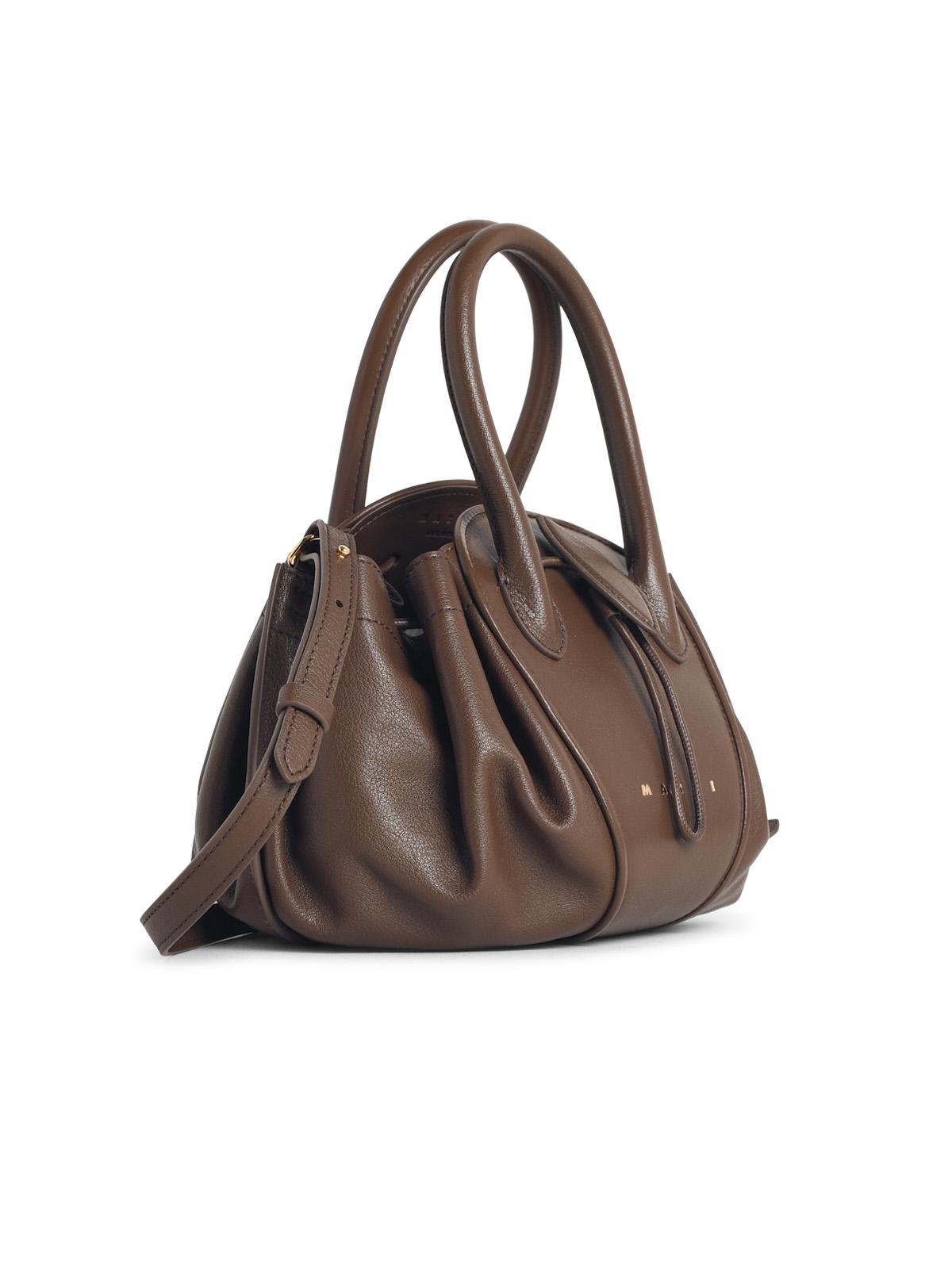 Marni Small 'Tulipea' Brown Leather Bag Women MARNI