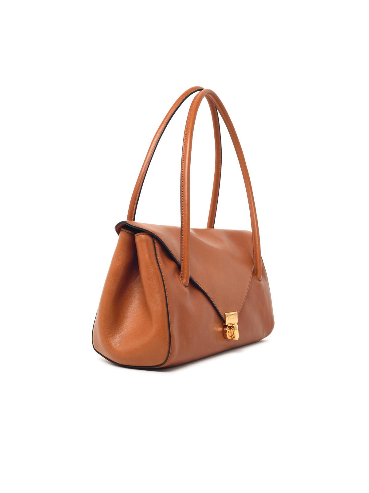 Marni 'E/W' Brown Leather Shoulder Bag Women MARNI