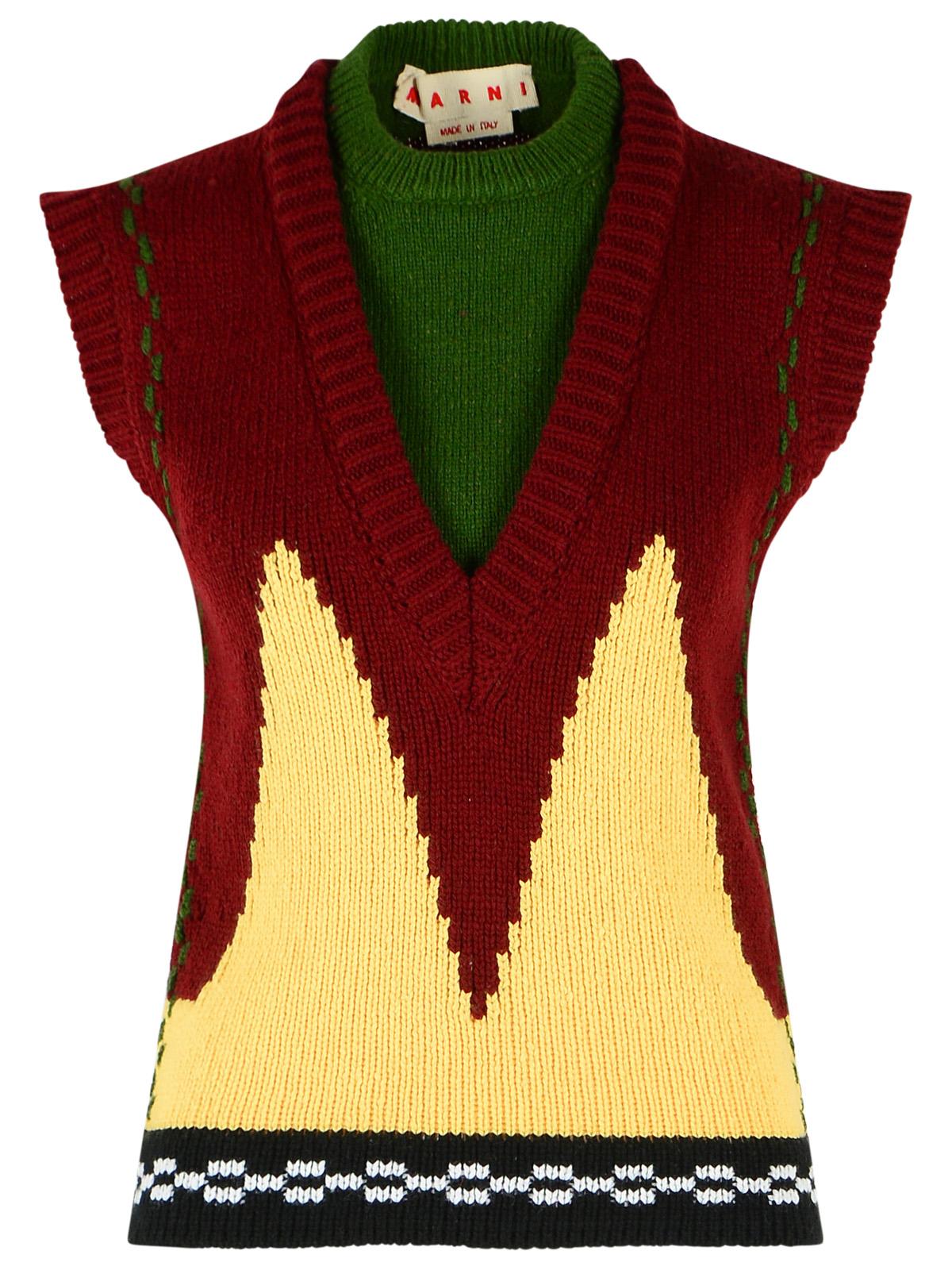 Marni Brown Wool Vest Women MARNI