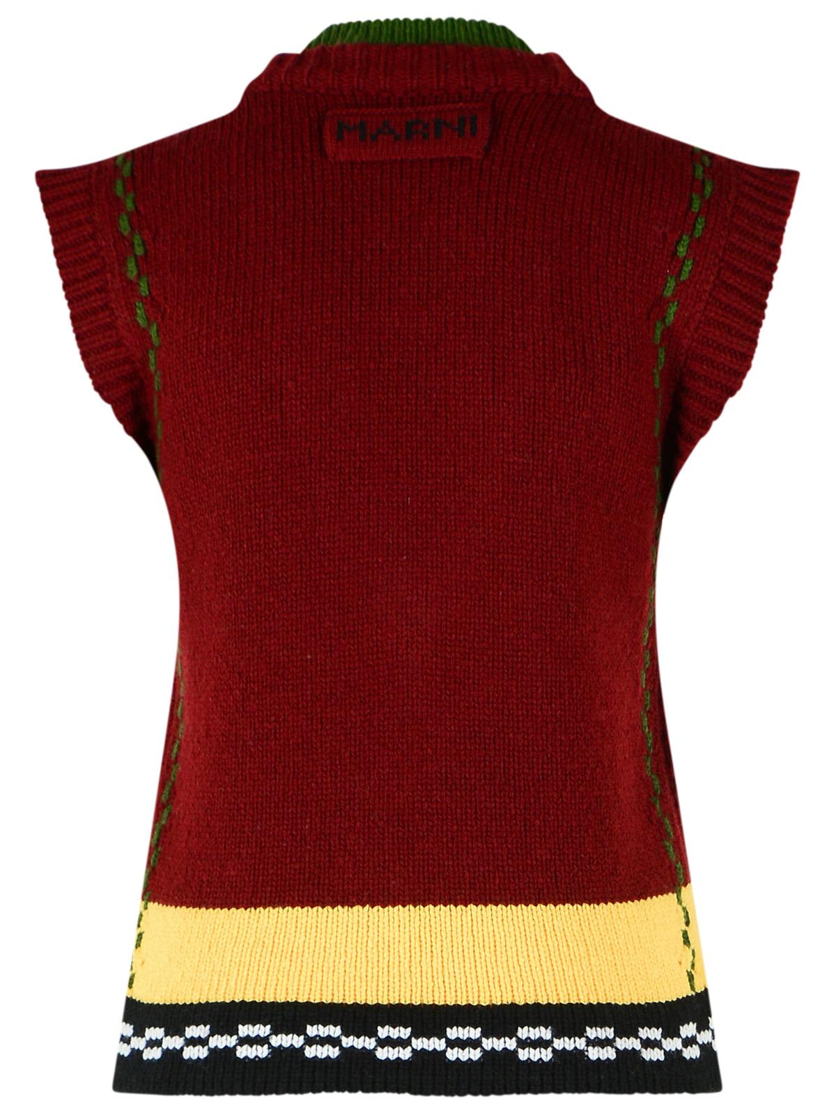 Marni Brown Wool Vest Women MARNI