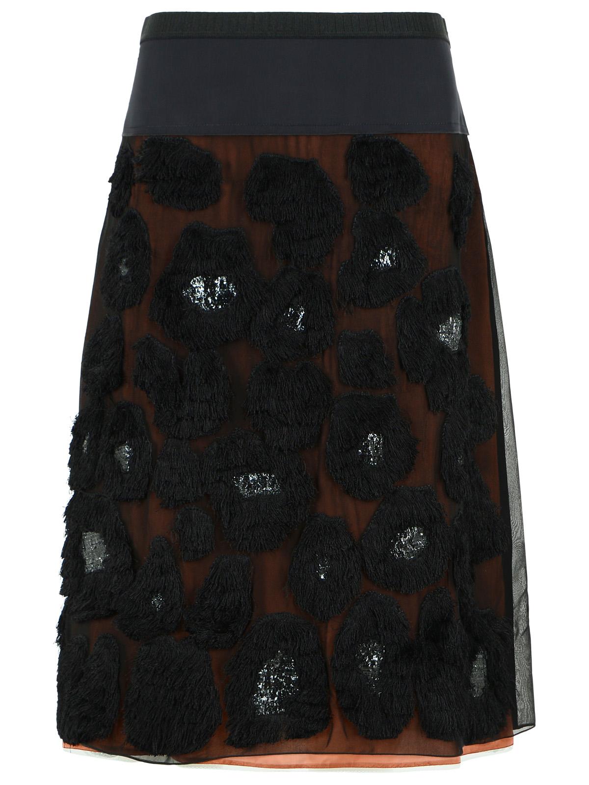 Marni Black Silk Blend Skirt Women MARNI