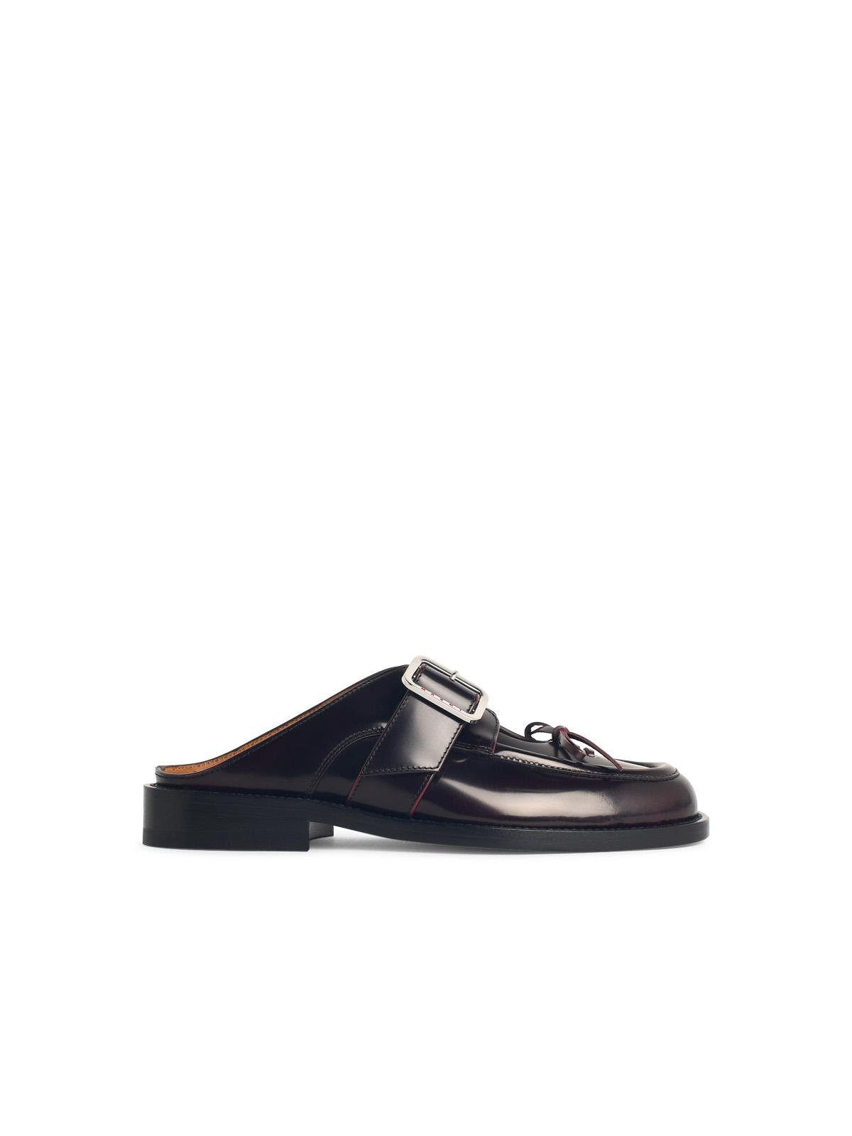 Marni Burgundy Leather Sabots Women MARNI