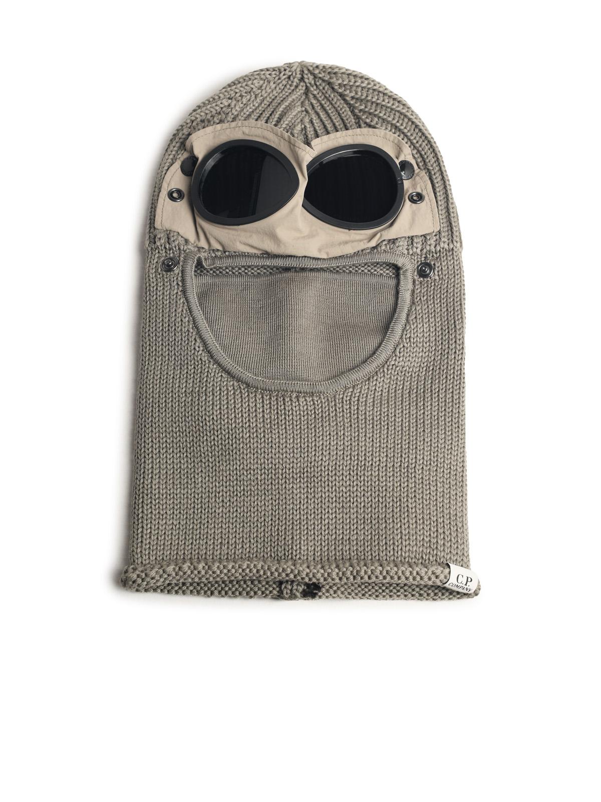 C.P. Company Balacava 'Goggle' In Beige Wool Men C.P. COMPANY
