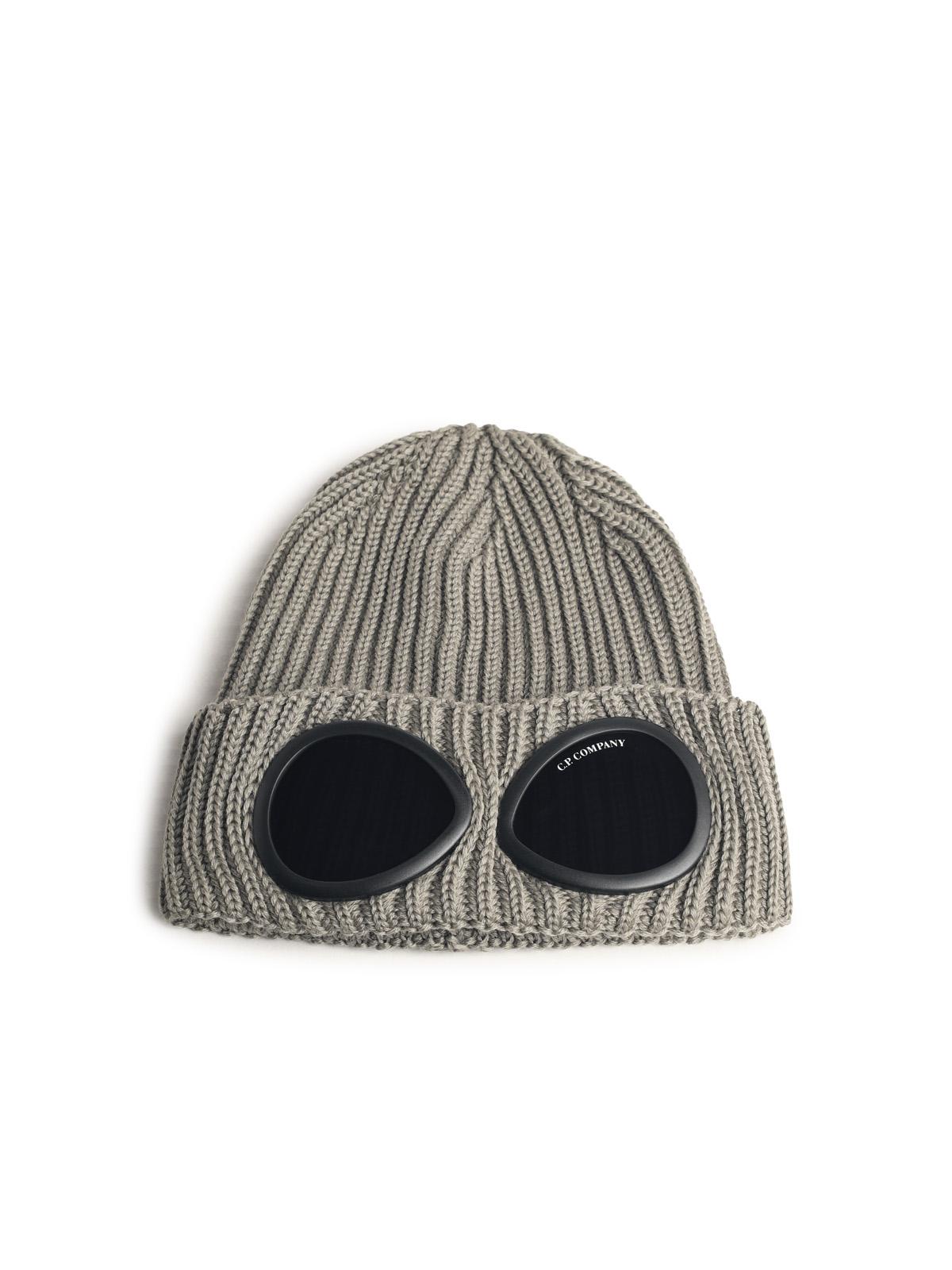 C.P. Company 'Goggle' Beige Wool Beanie Men C.P. COMPANY