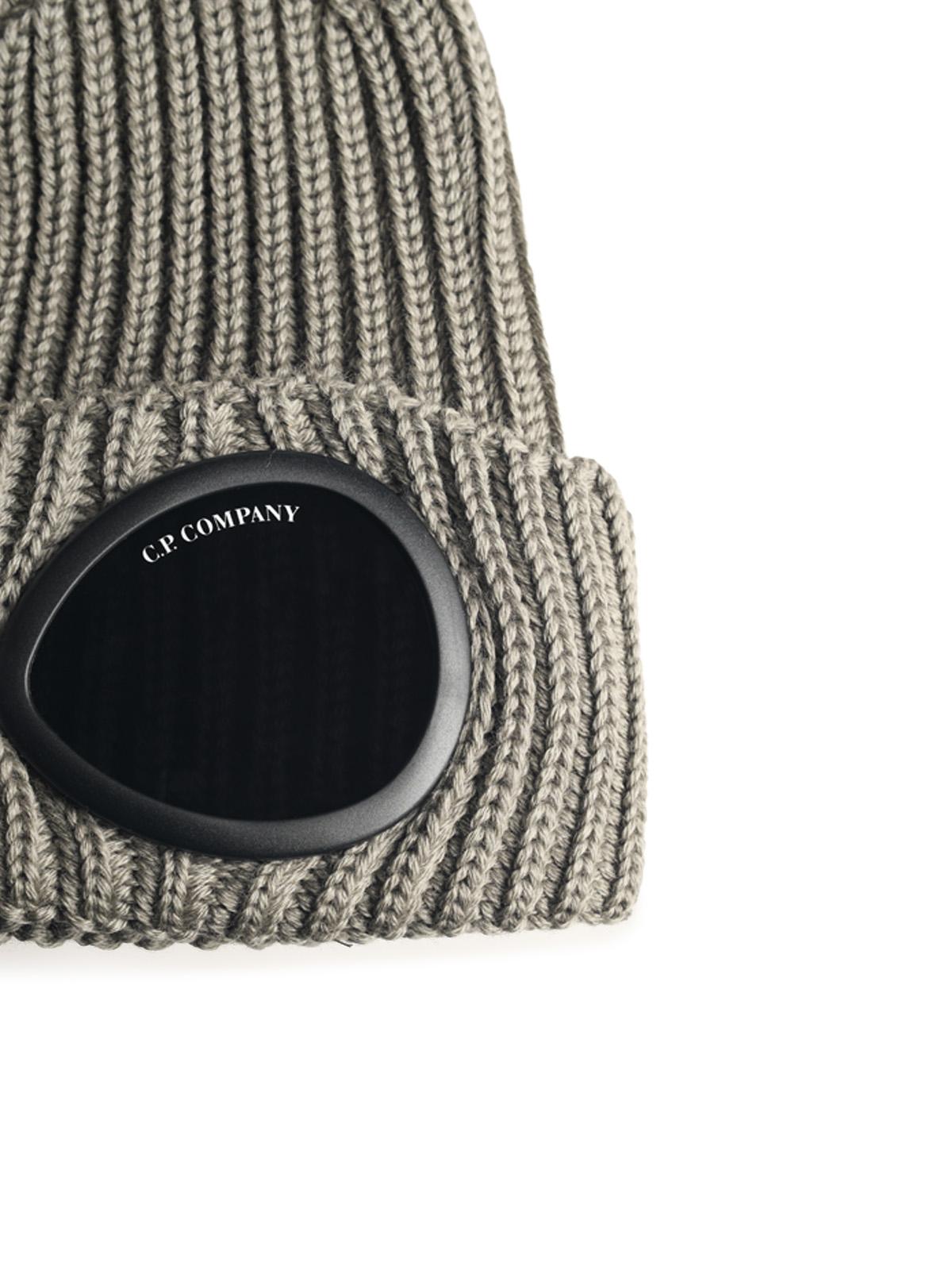 C.P. Company 'Goggle' Beige Wool Beanie Men C.P. COMPANY