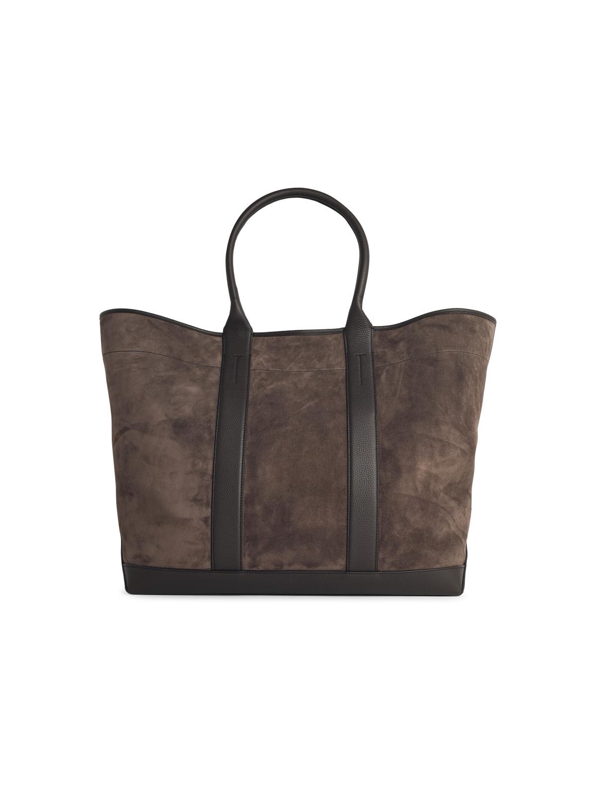 Tom Ford Large 'Tote' Brown Suede Bag Men TOM FORD