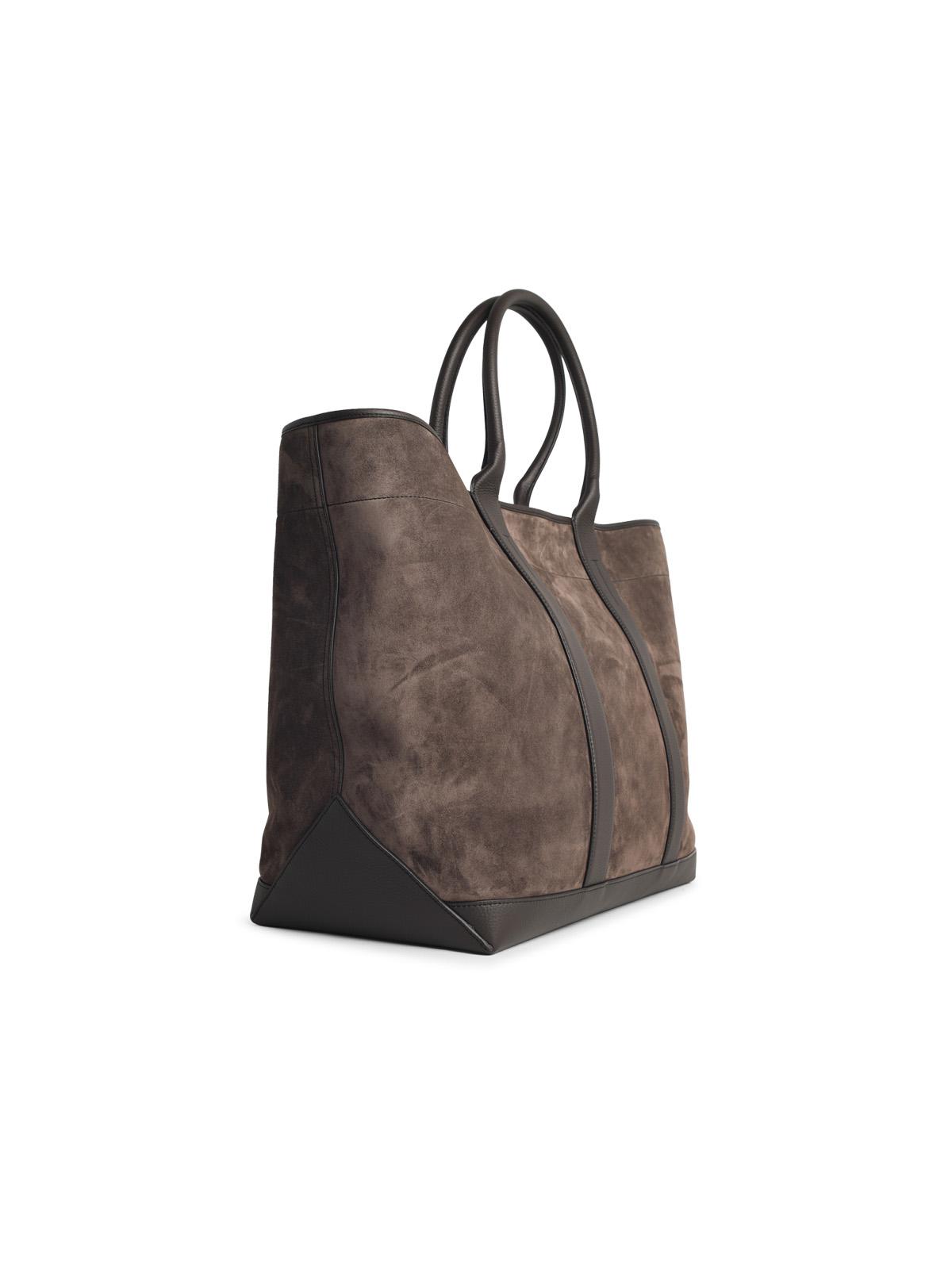Tom Ford Large 'Tote' Brown Suede Bag Men TOM FORD