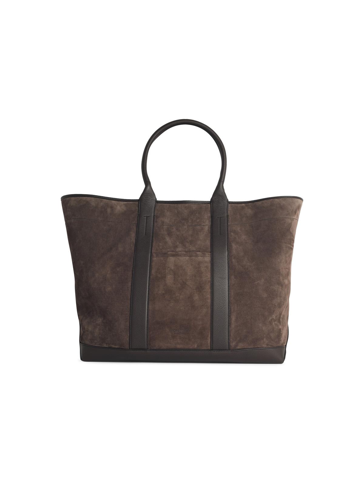 Tom Ford Large 'Tote' Brown Suede Bag Men TOM FORD