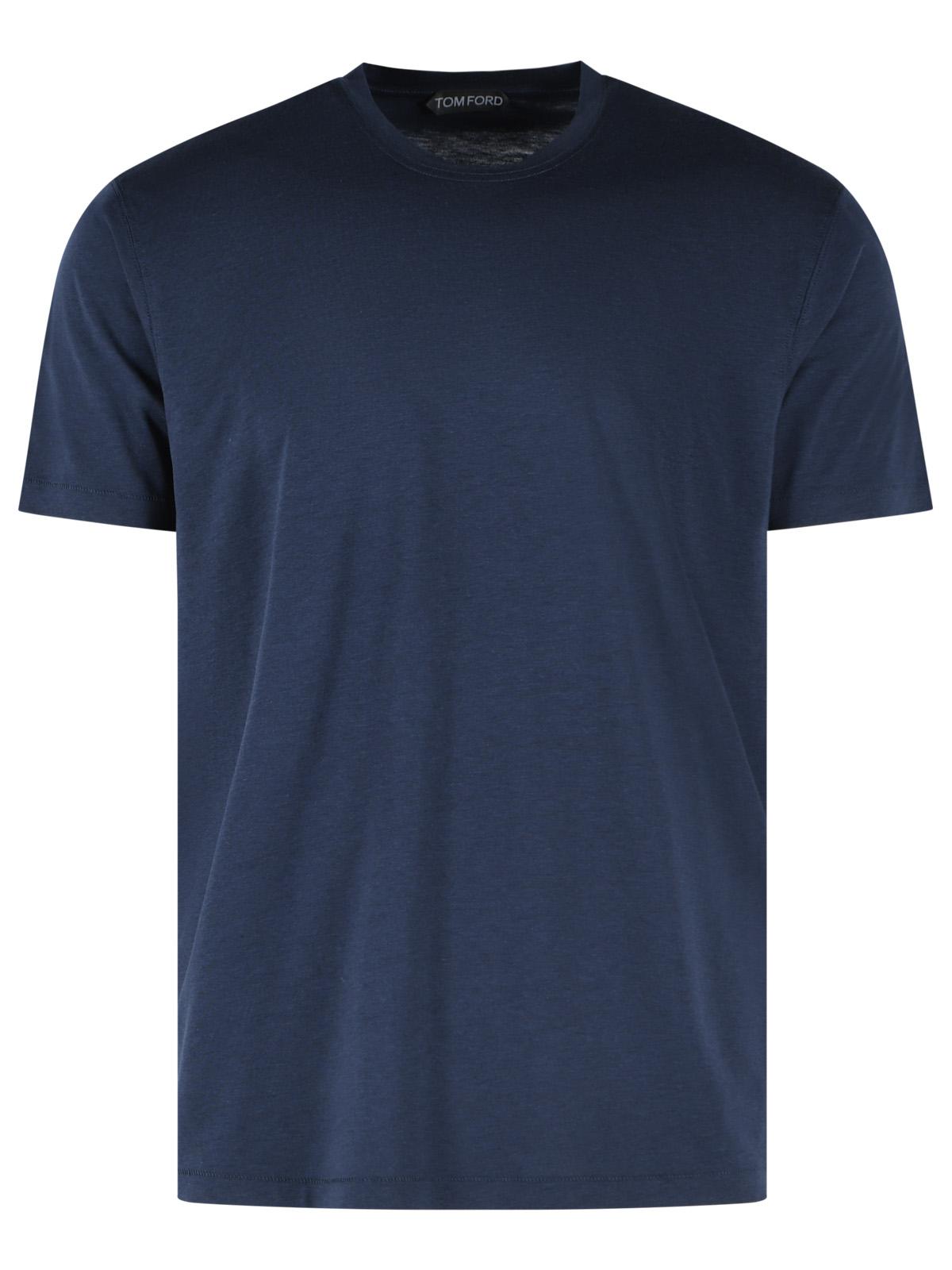 Tom Ford Blue Lyocell And Cotton T-Shirt Men