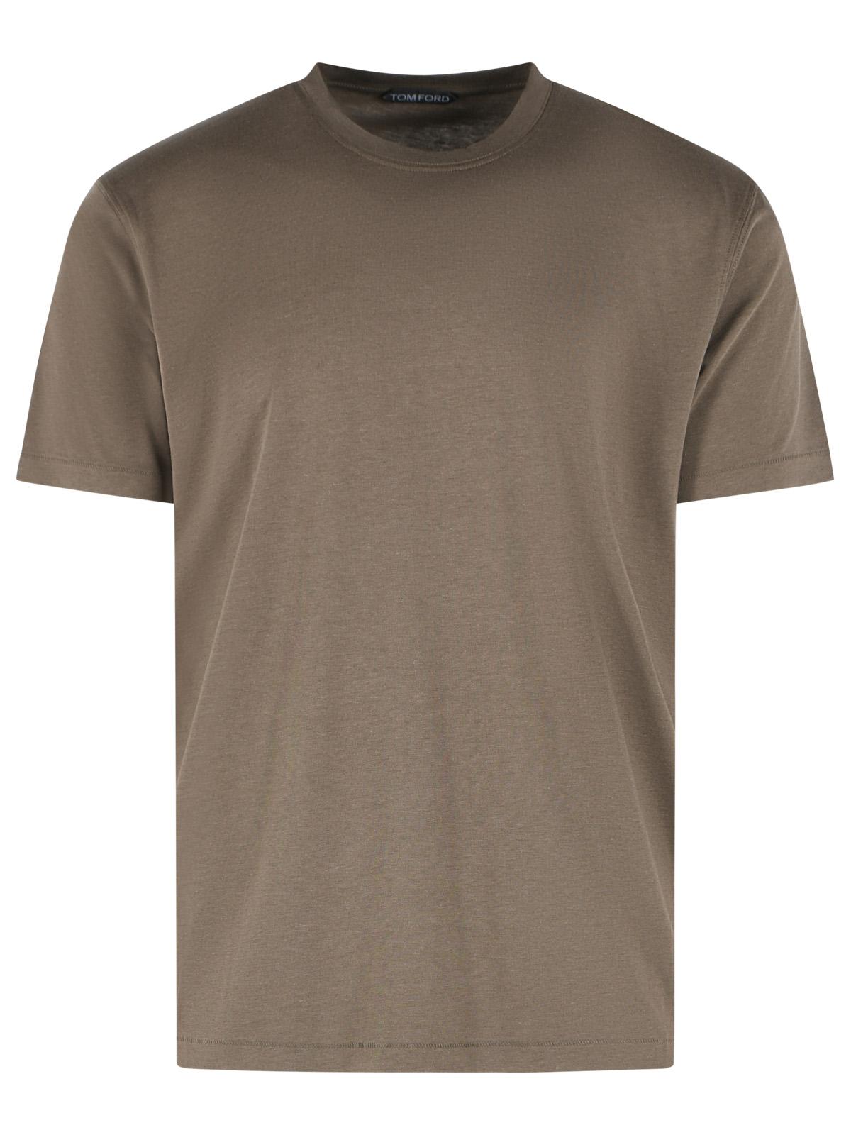 Tom Ford Lyocell And Green Cotton T-Shirt Men TOM FORD