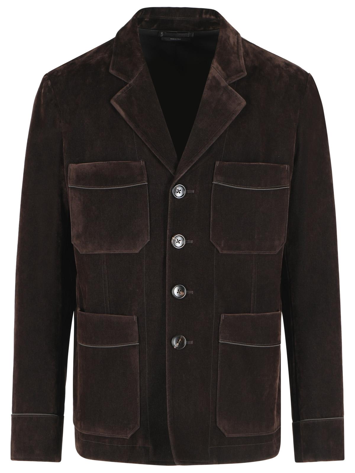 Tom Ford Blazer In Brown Cotton Blend Men TOM FORD