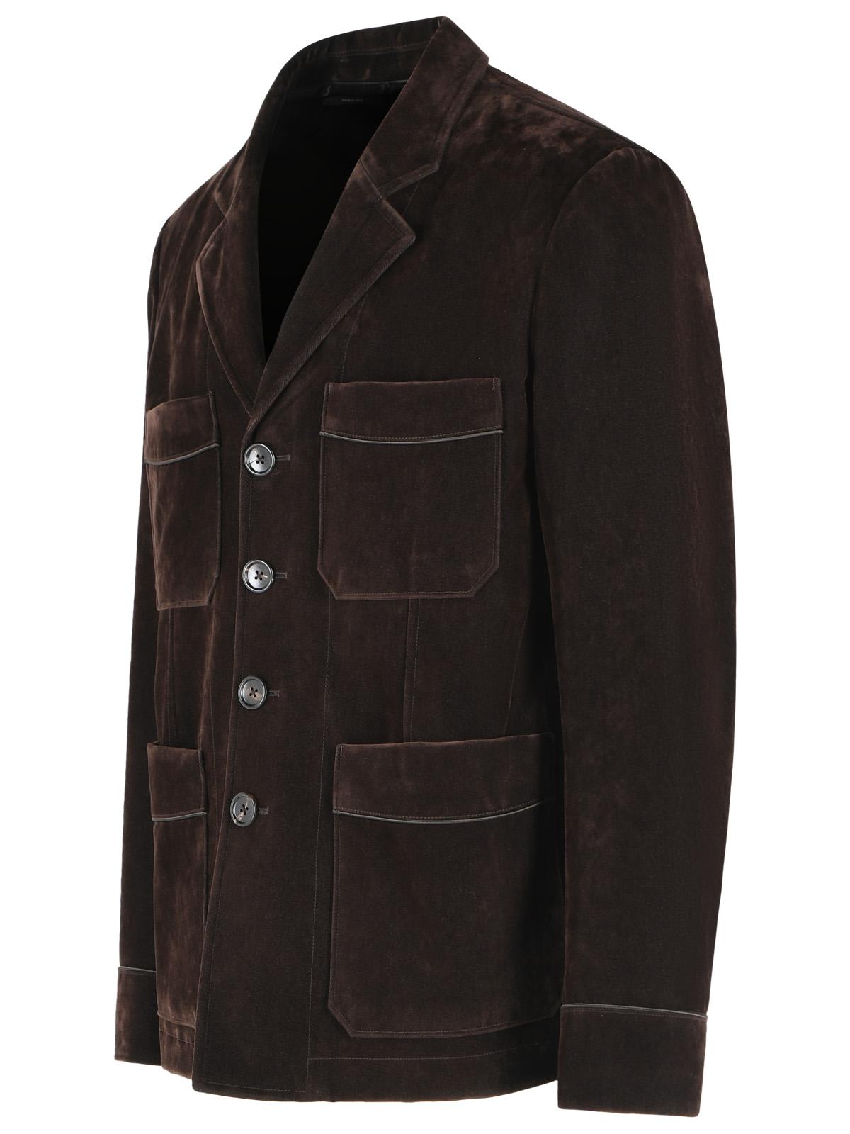 Tom Ford Blazer In Brown Cotton Blend Men TOM FORD
