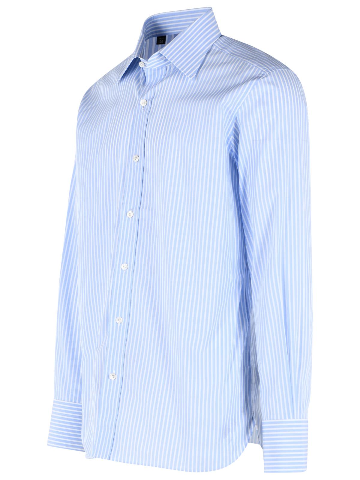 Tom Ford Light Blue And White Cotton Shirt Men TOM FORD