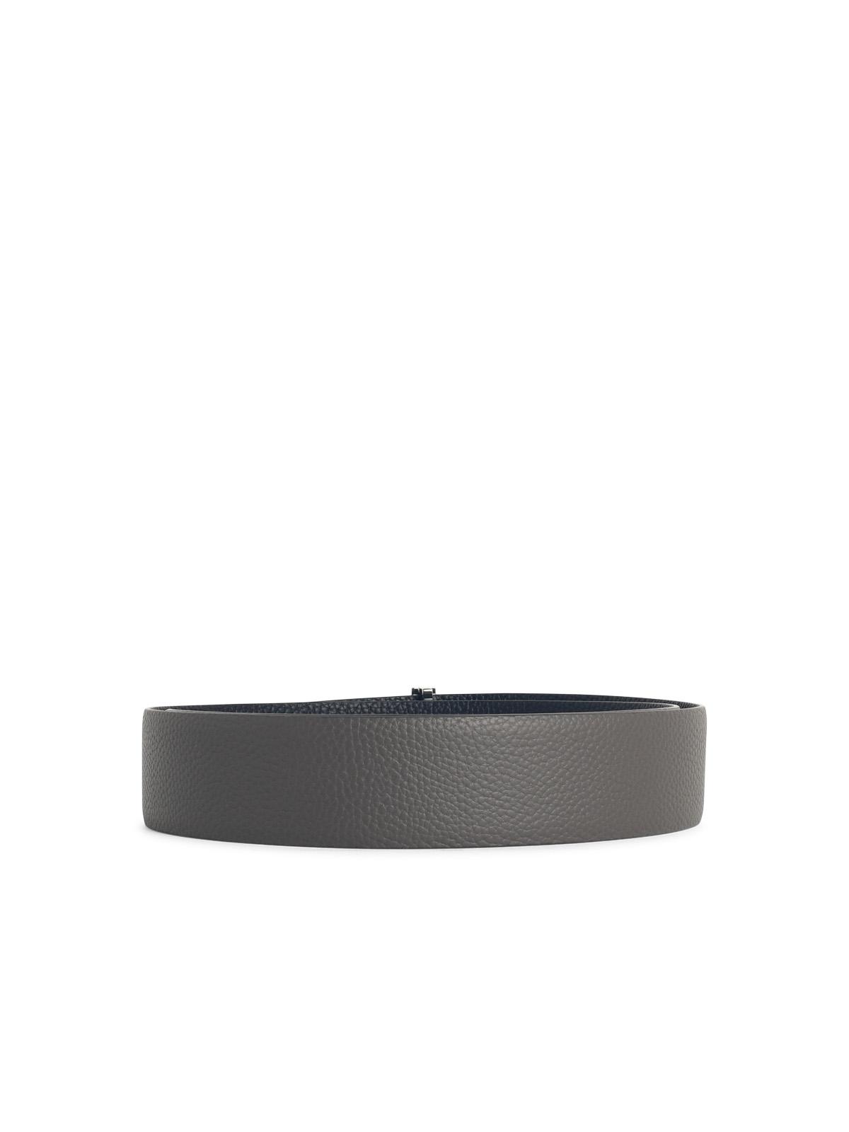 Tom Ford 'T Icon' Grey Leather Belt Men TOM FORD