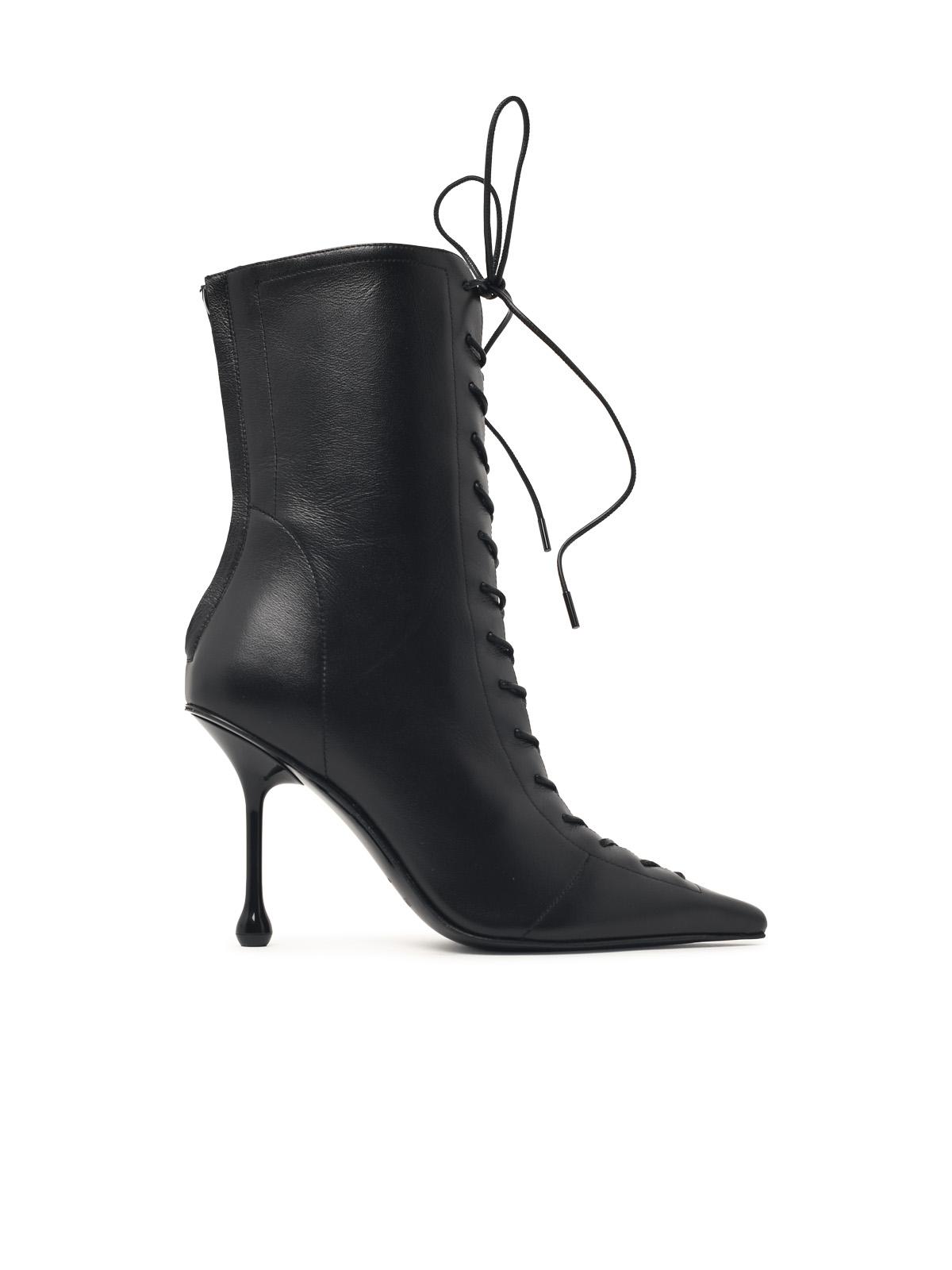 Jimmy Choo 'Scarlett 95' Black Nappa Leather Ankle Boots Women JIMMY CHOO