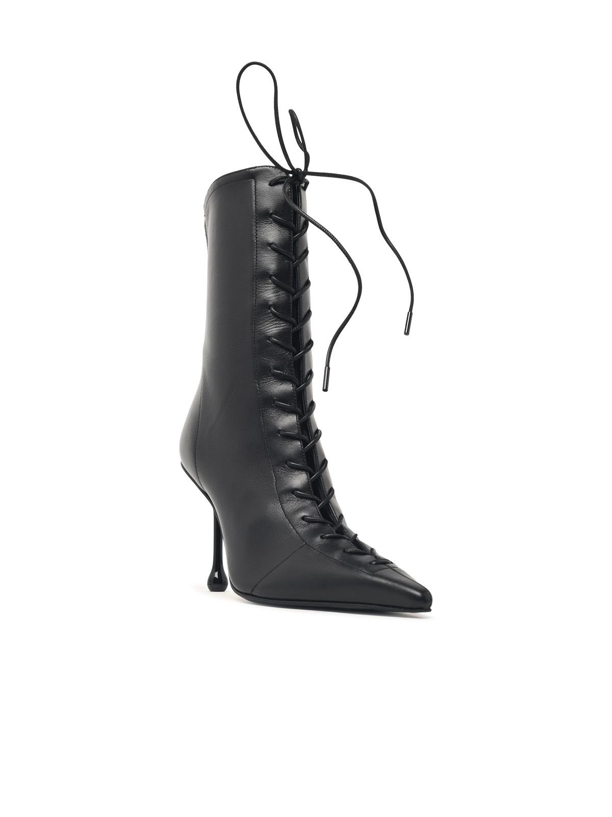 Jimmy Choo 'Scarlett 95' Black Nappa Leather Ankle Boots Women JIMMY CHOO