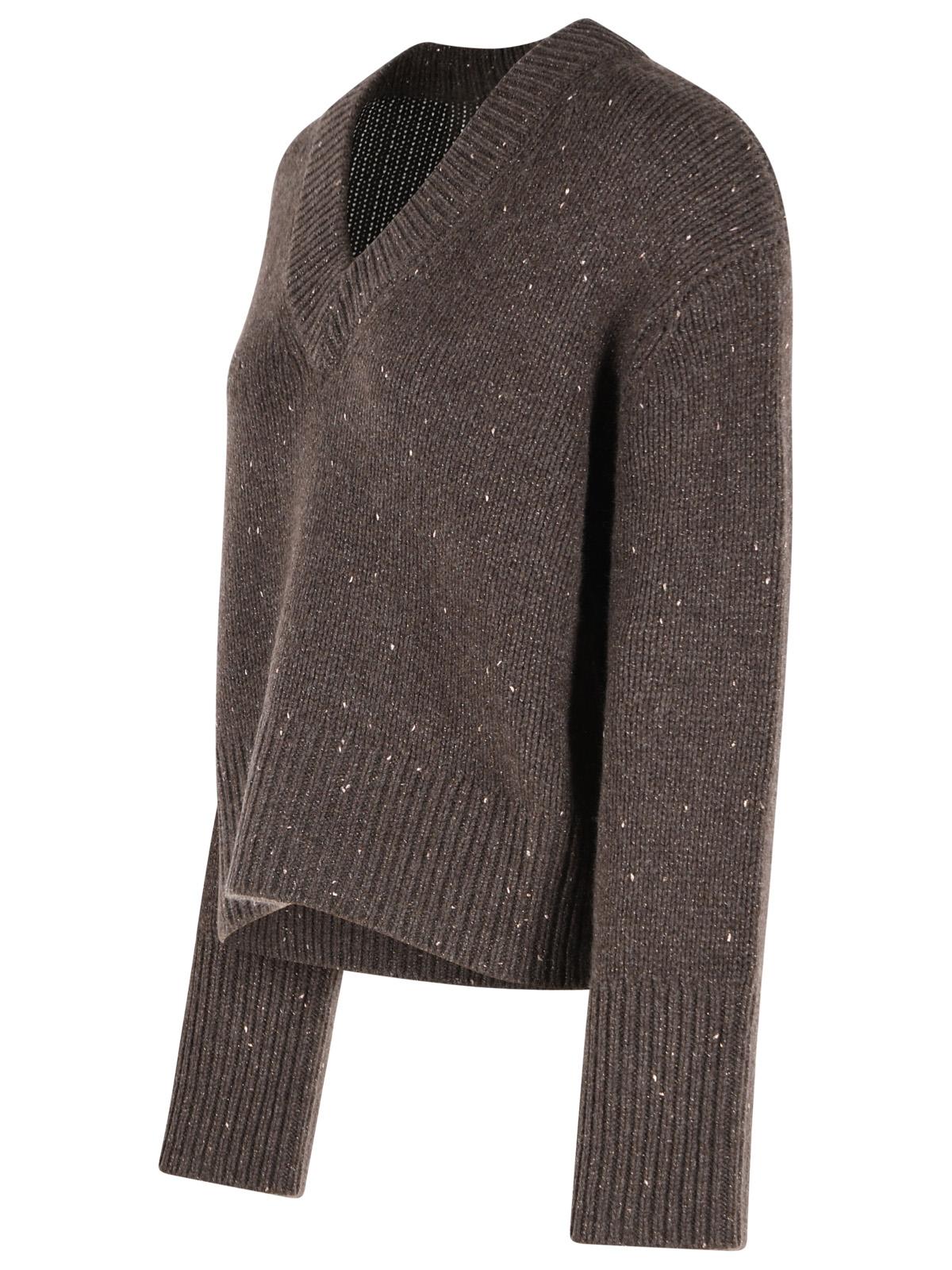 Lisa Yang 'Anella Sparkly' Cocoa Brown Cashmere Sweater Women LISA YANG
