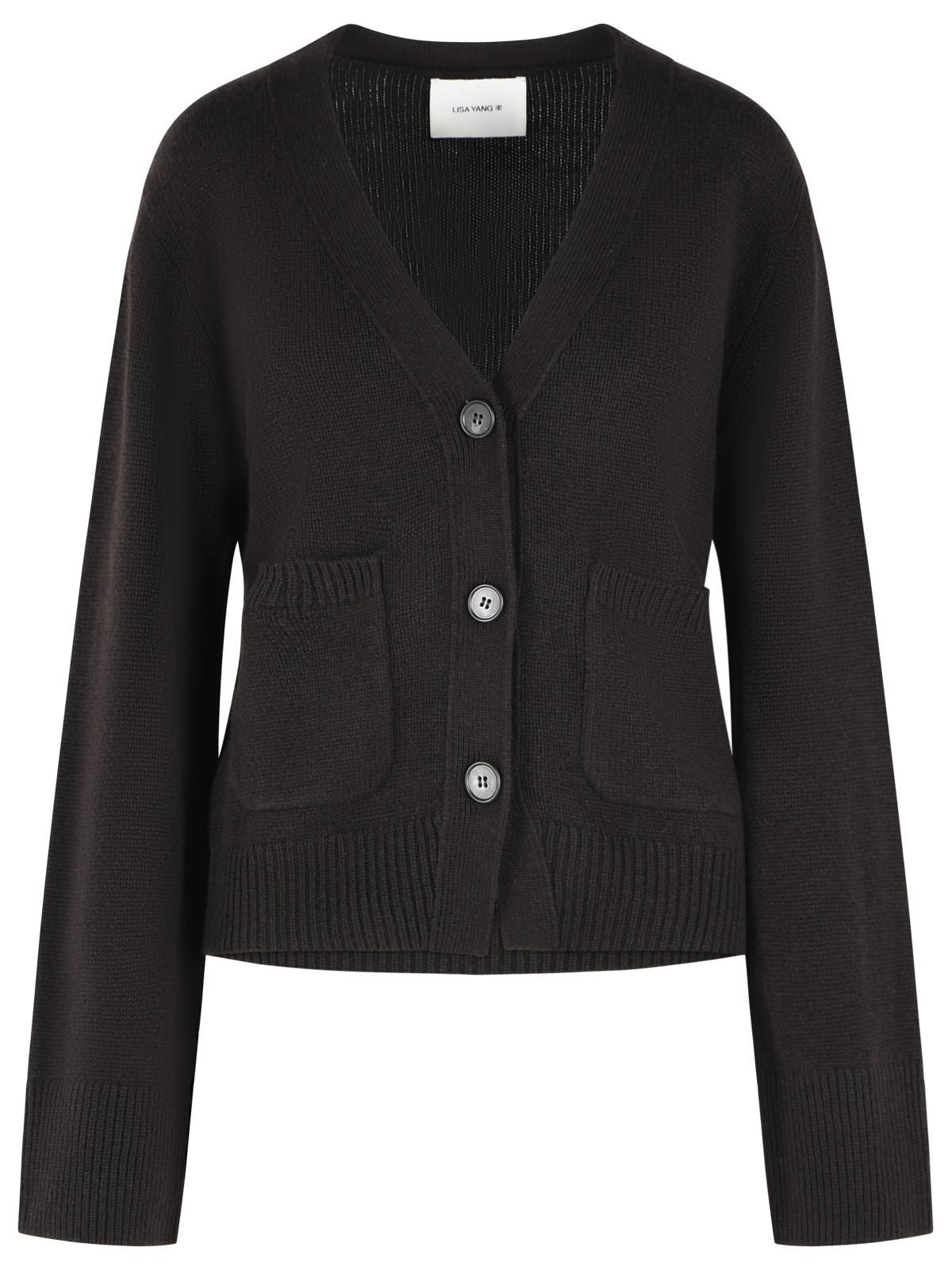 Lisa Yang 'Danni' Dark Brown Cashmere Cardigan Women LISA YANG