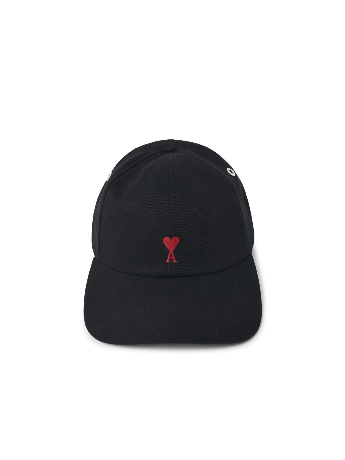 Ami Paris Black Cotton Cap Men AMI PARIS