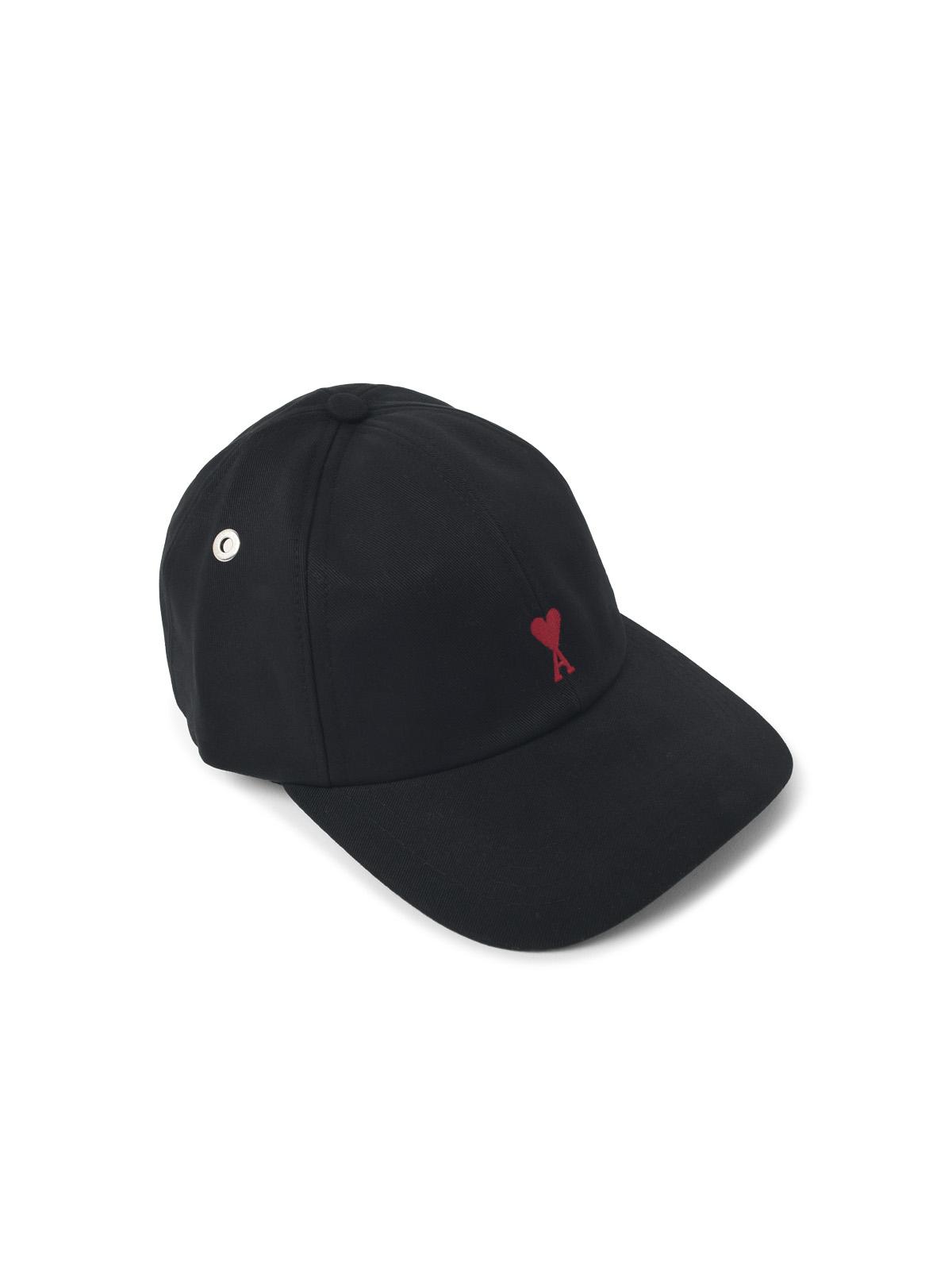 Ami Paris Black Cotton Cap Men AMI PARIS