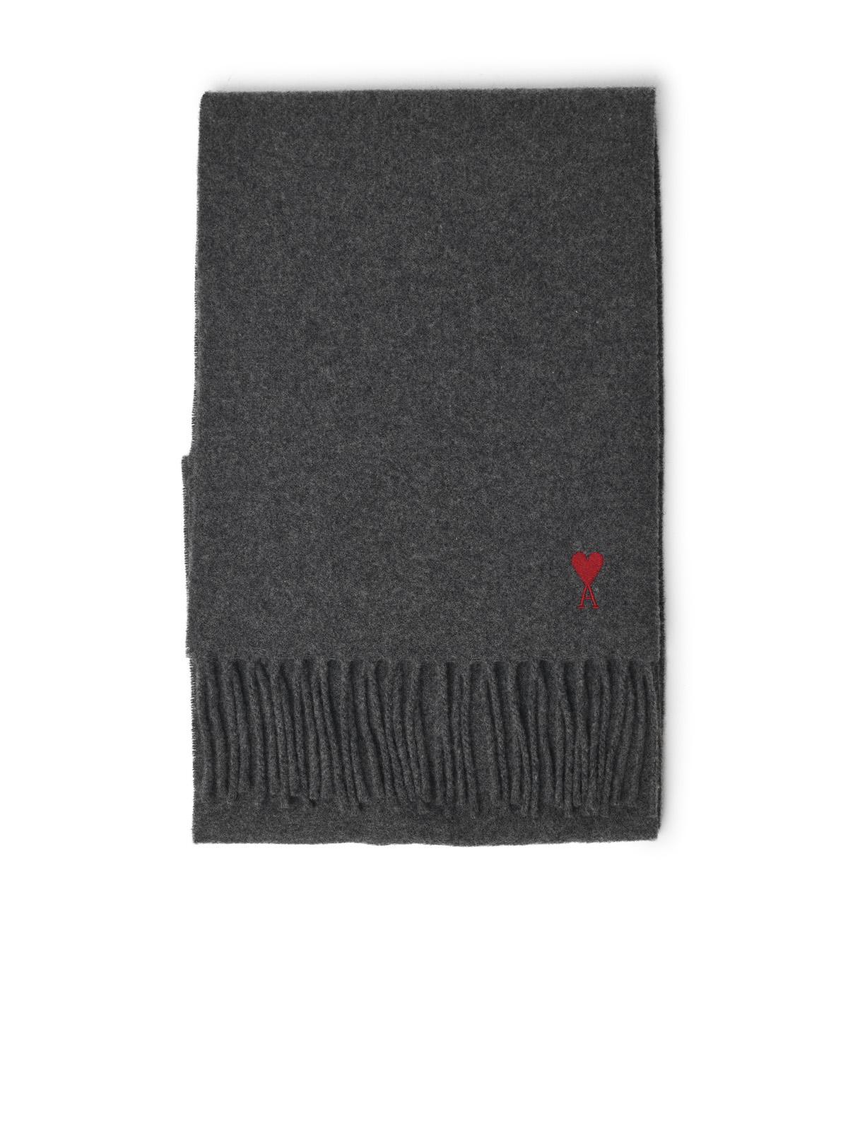 Ami Paris Black Wool Scarf Men AMI PARIS