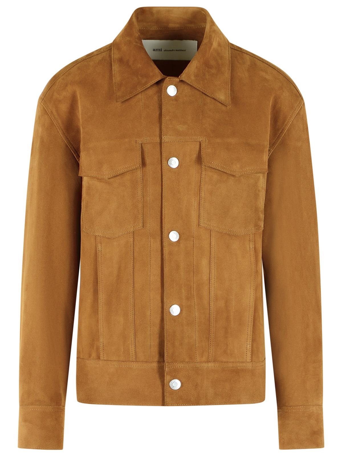 Ami Paris 'Trucker' Brown Suede Jacket Men AMI PARIS