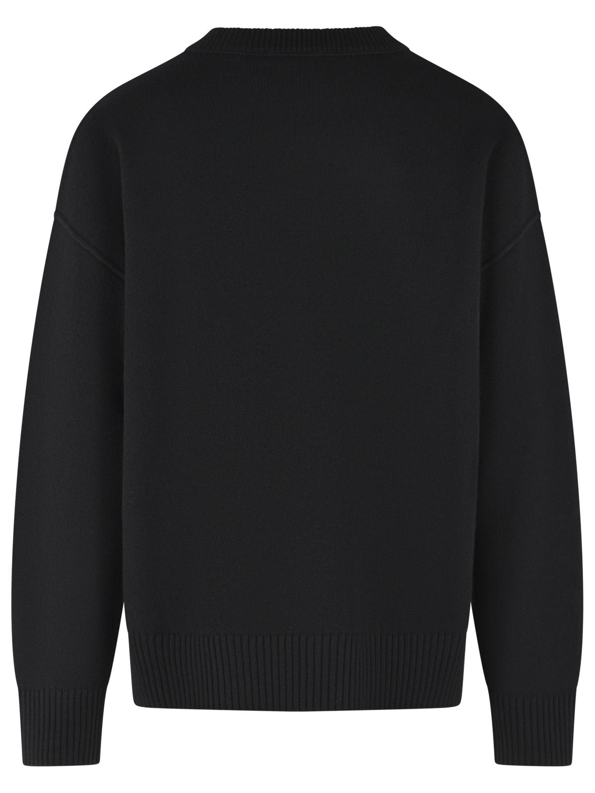 Ami Paris Black Virgin Wool Sweater Men AMI PARIS