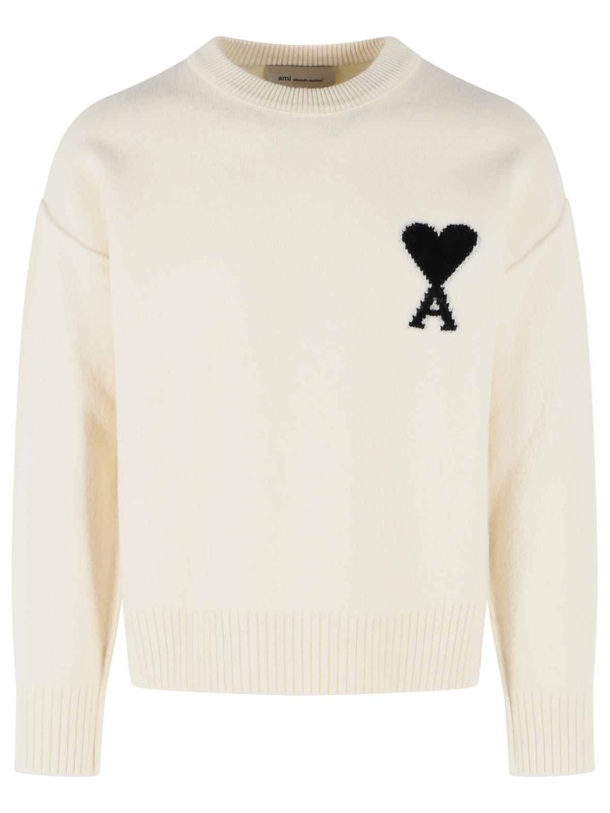 Ami Paris Cream Virgin Wool Sweater Women AMI PARIS