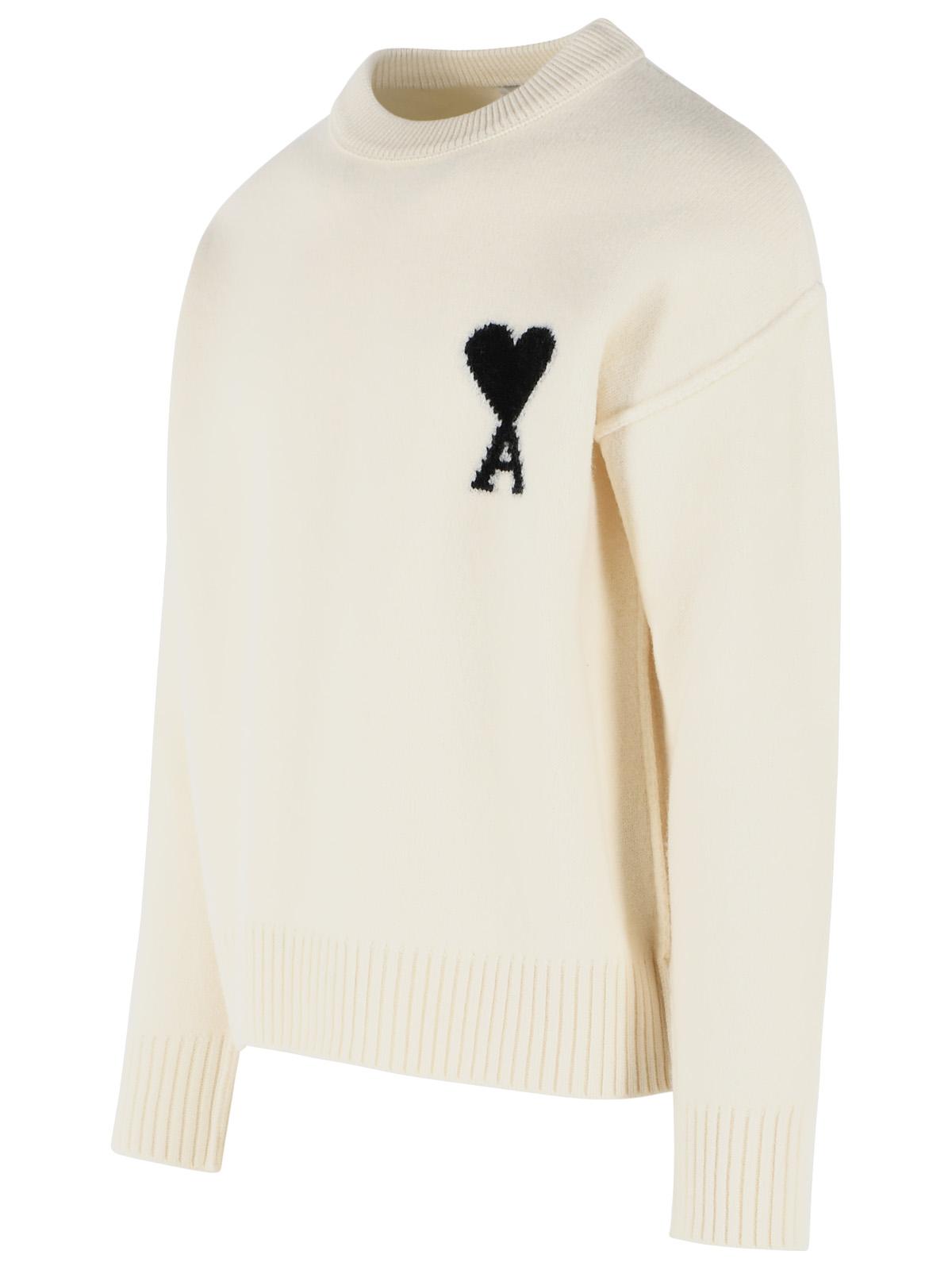 Ami Paris Cream Virgin Wool Sweater Women AMI PARIS