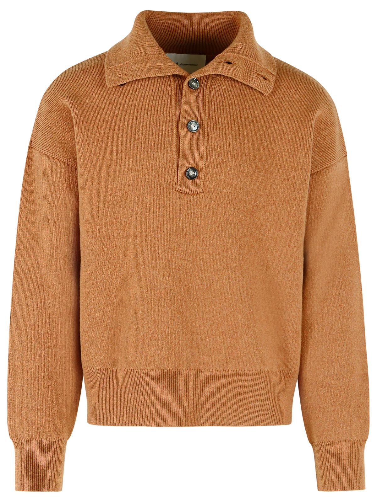 Ami Paris Brown Wool Sweater Men AMI PARIS