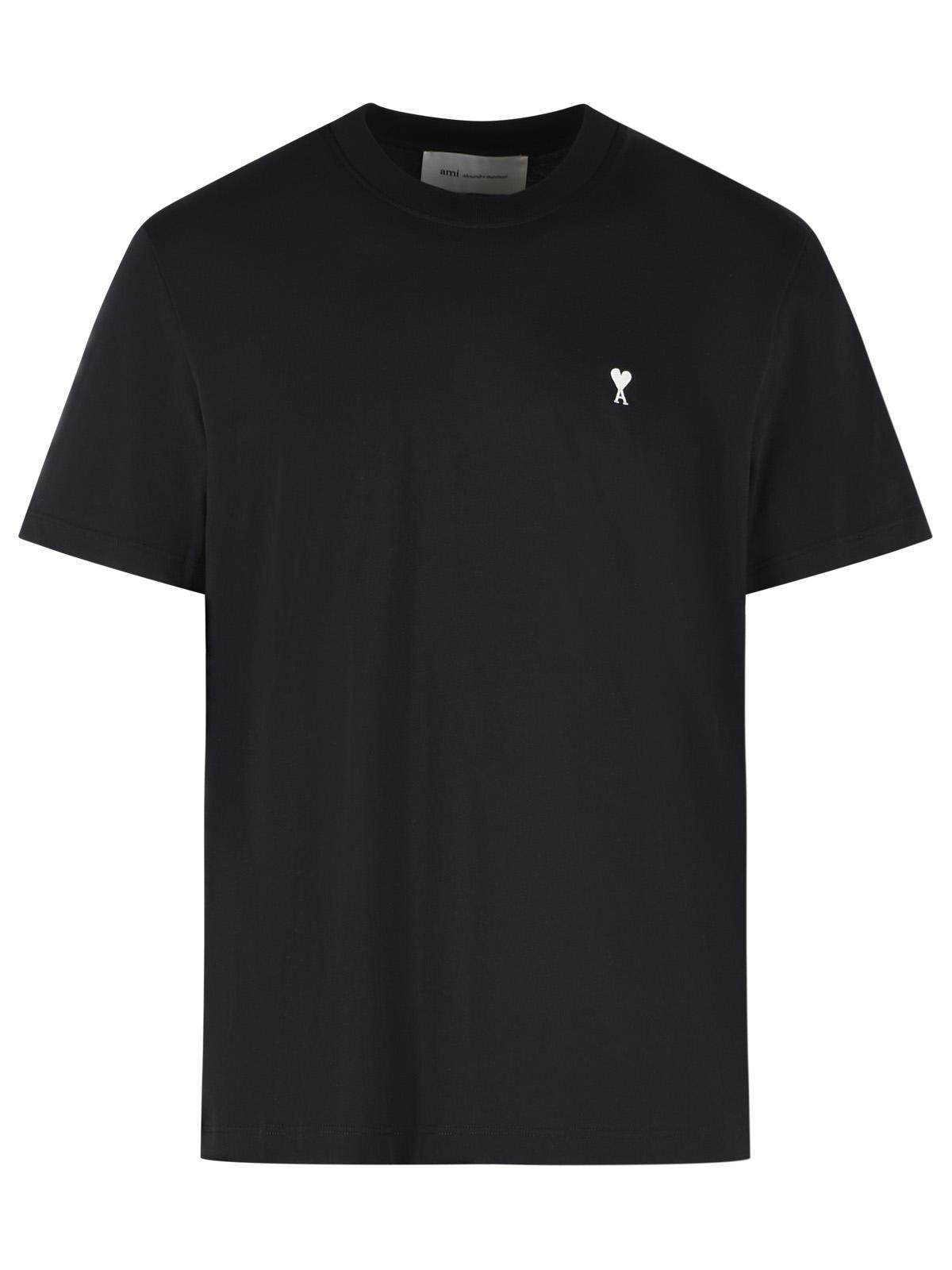 Ami Paris Black Cotton T-Shirt Men AMI PARIS
