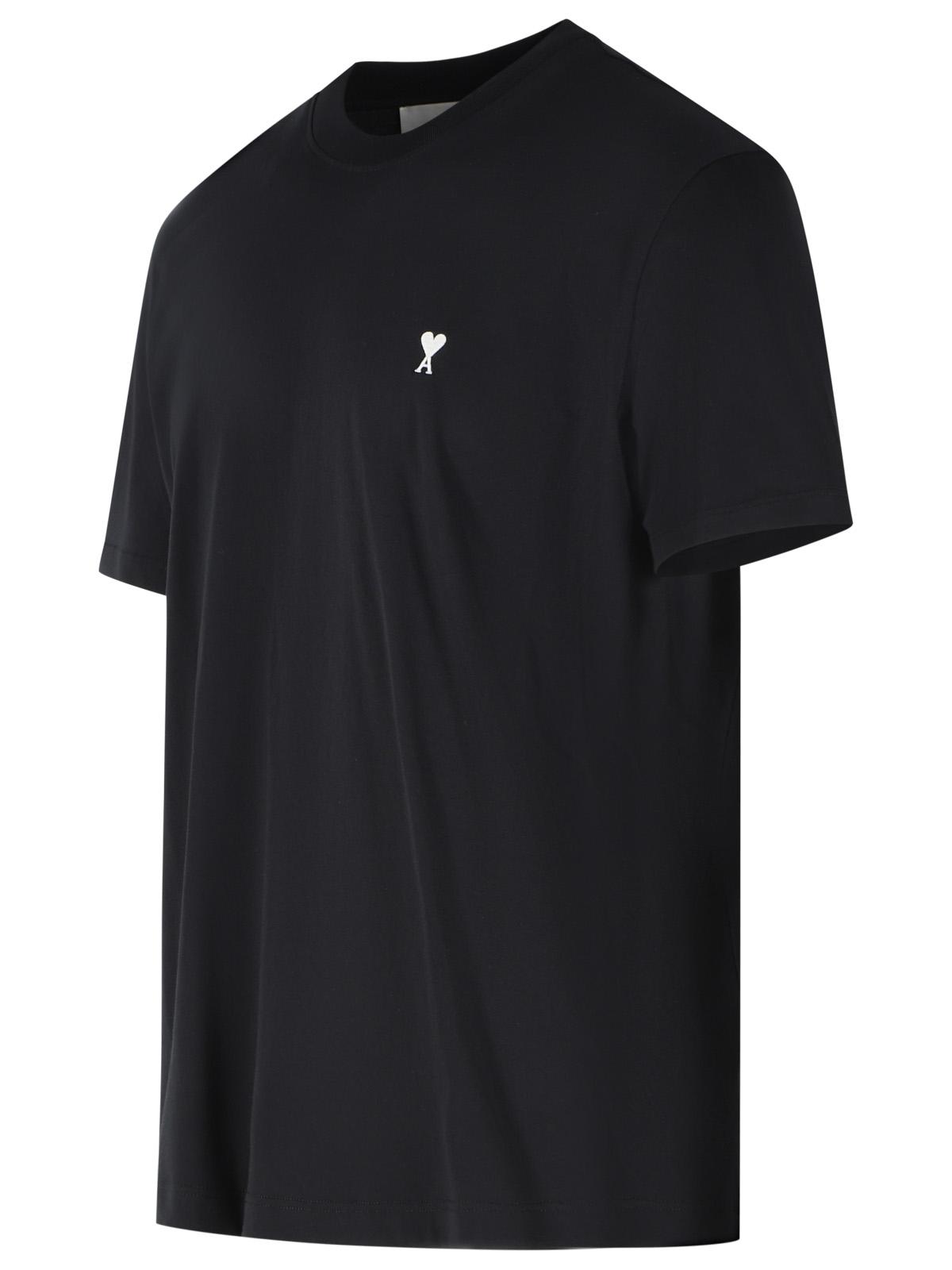 Ami Paris Black Cotton T-Shirt Men AMI PARIS