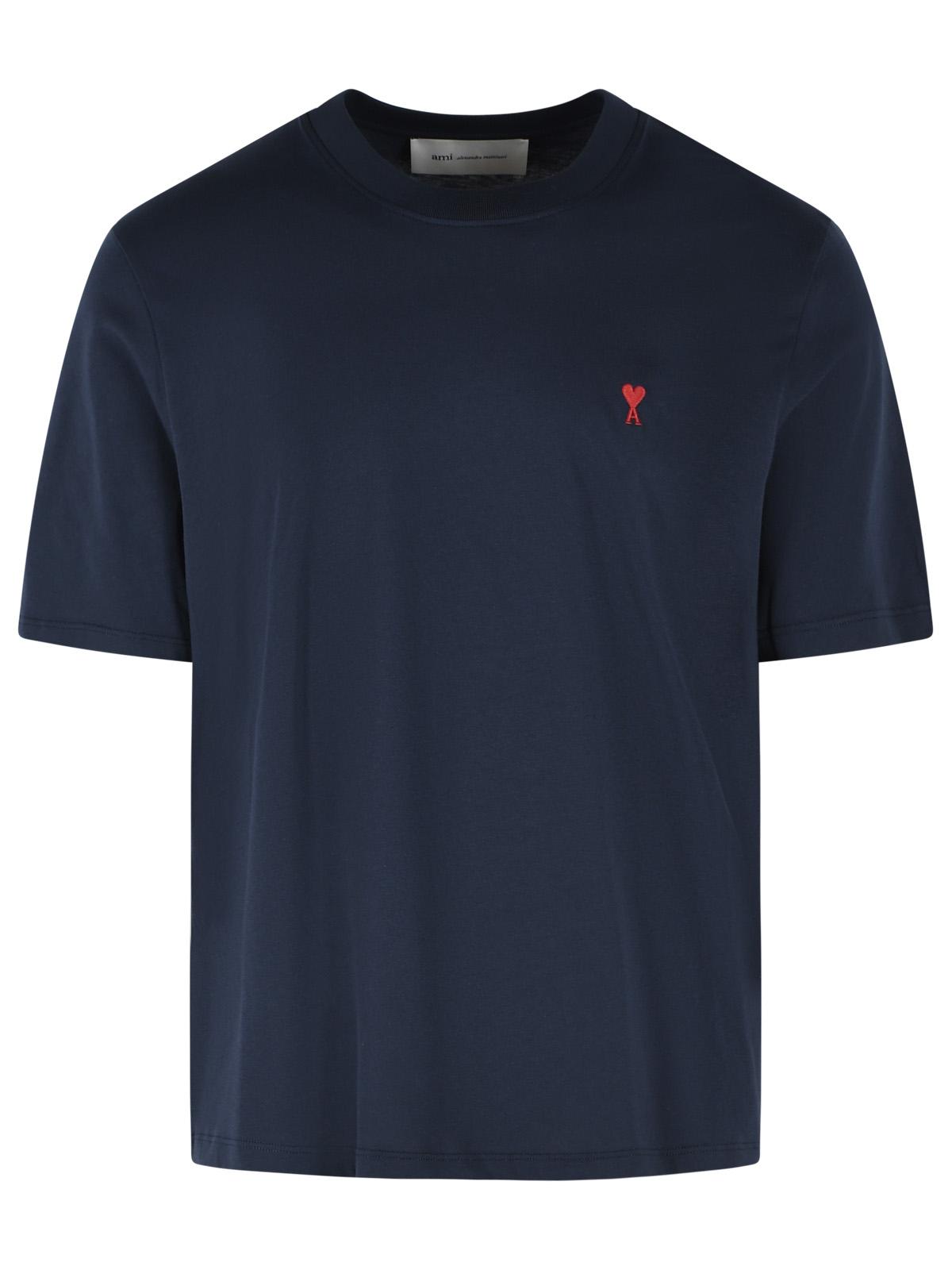 Ami Paris Blue Cotton T-Shirt Men AMI PARIS