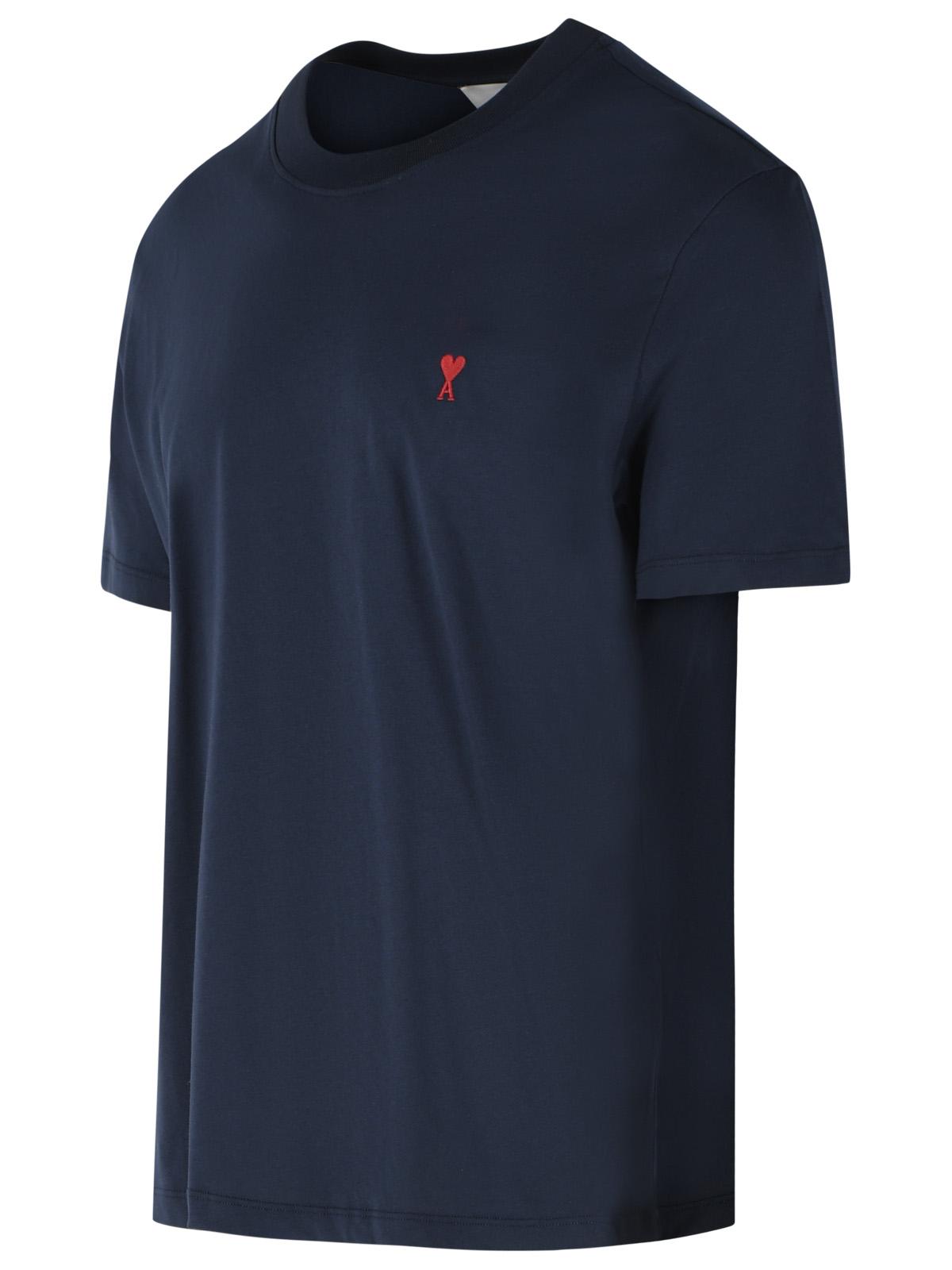 Ami Paris Blue Cotton T-Shirt Men AMI PARIS