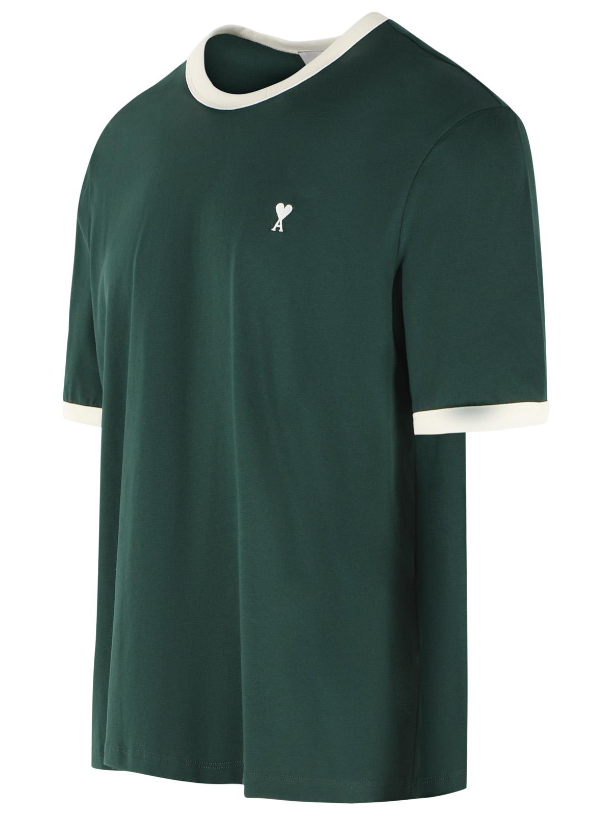 Ami Paris Green Cotton T-Shirt Men AMI PARIS