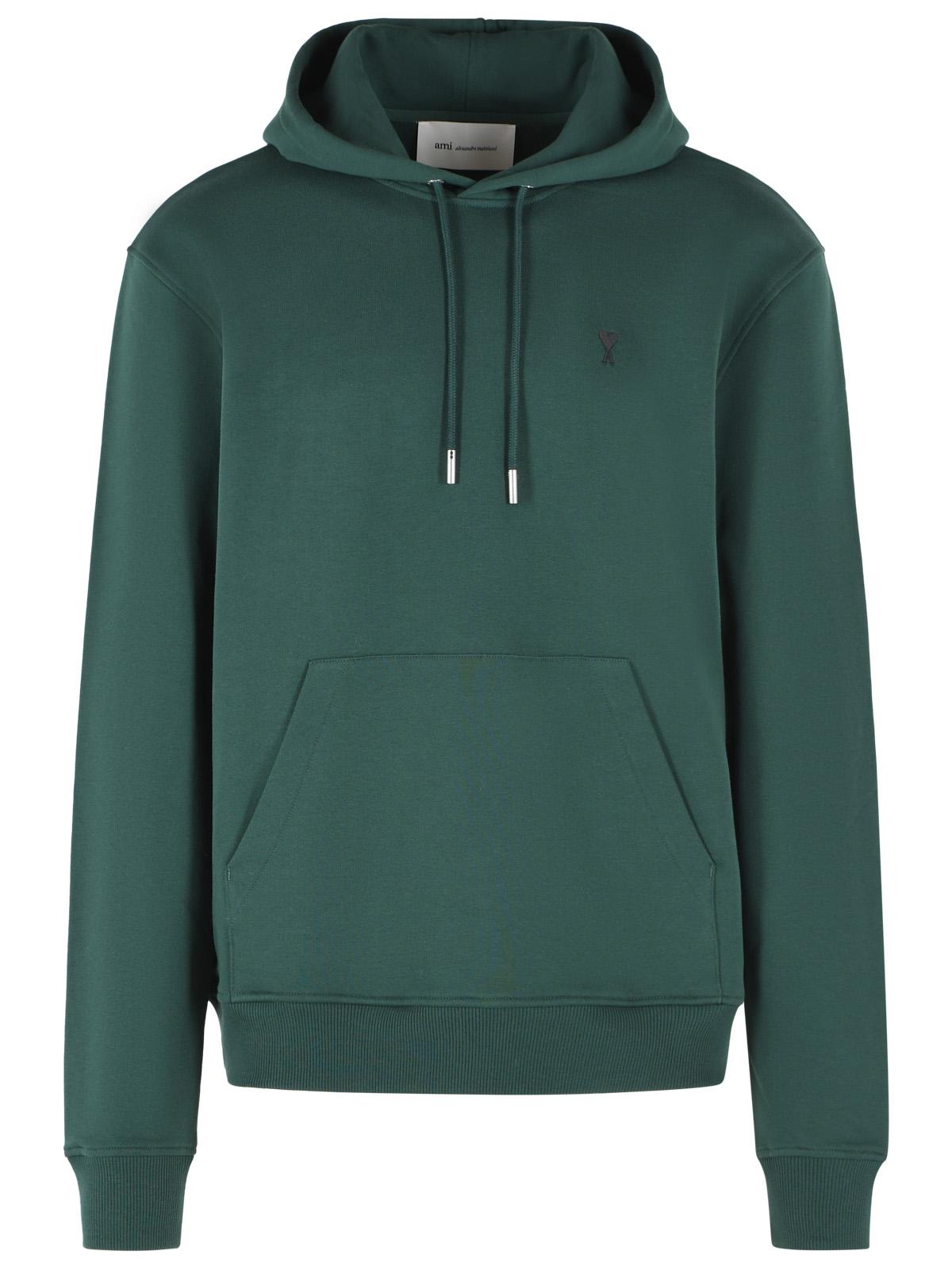 Ami Paris Green Cotton Sweatshirt Men AMI PARIS