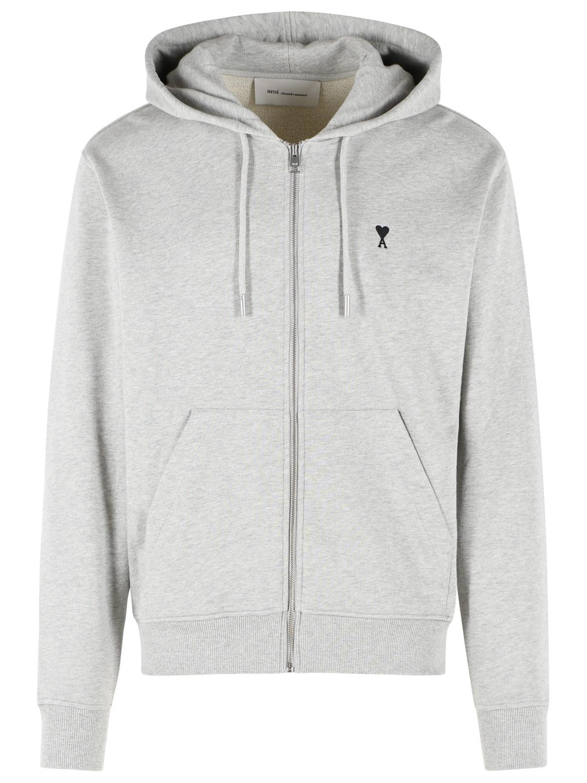 Ami Paris Gray Cotton Sweatshirt Men AMI PARIS
