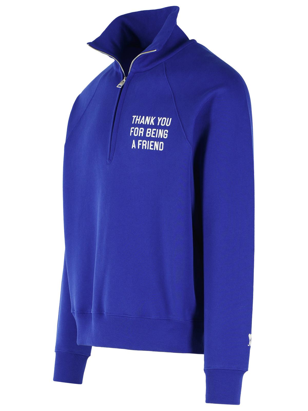Ami Paris 'Thank You For Being A Friend' Blue Cotton Sweatshirt Men AMI PARIS