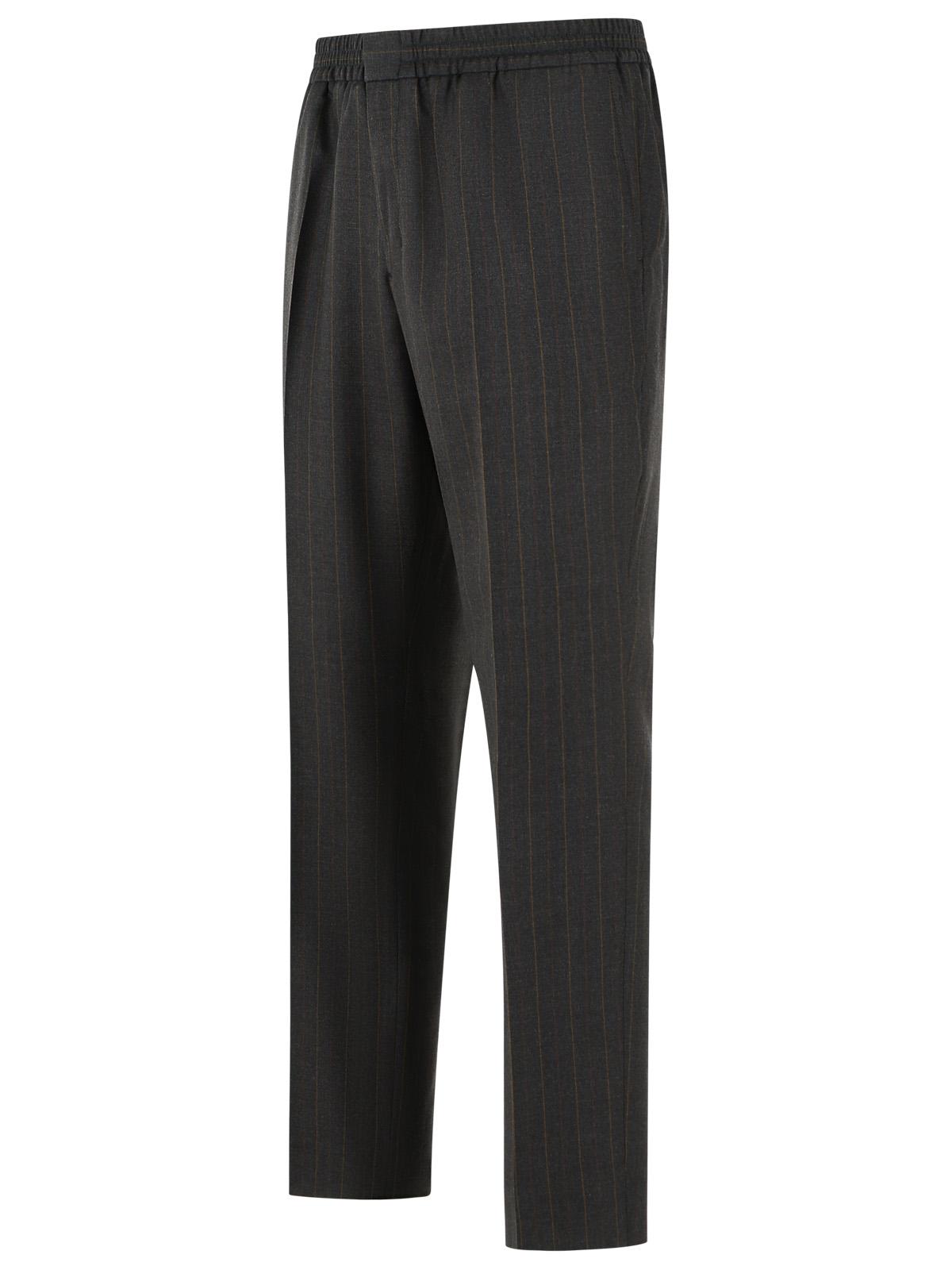 Ami Paris Striped Grey Wool Trousers Men