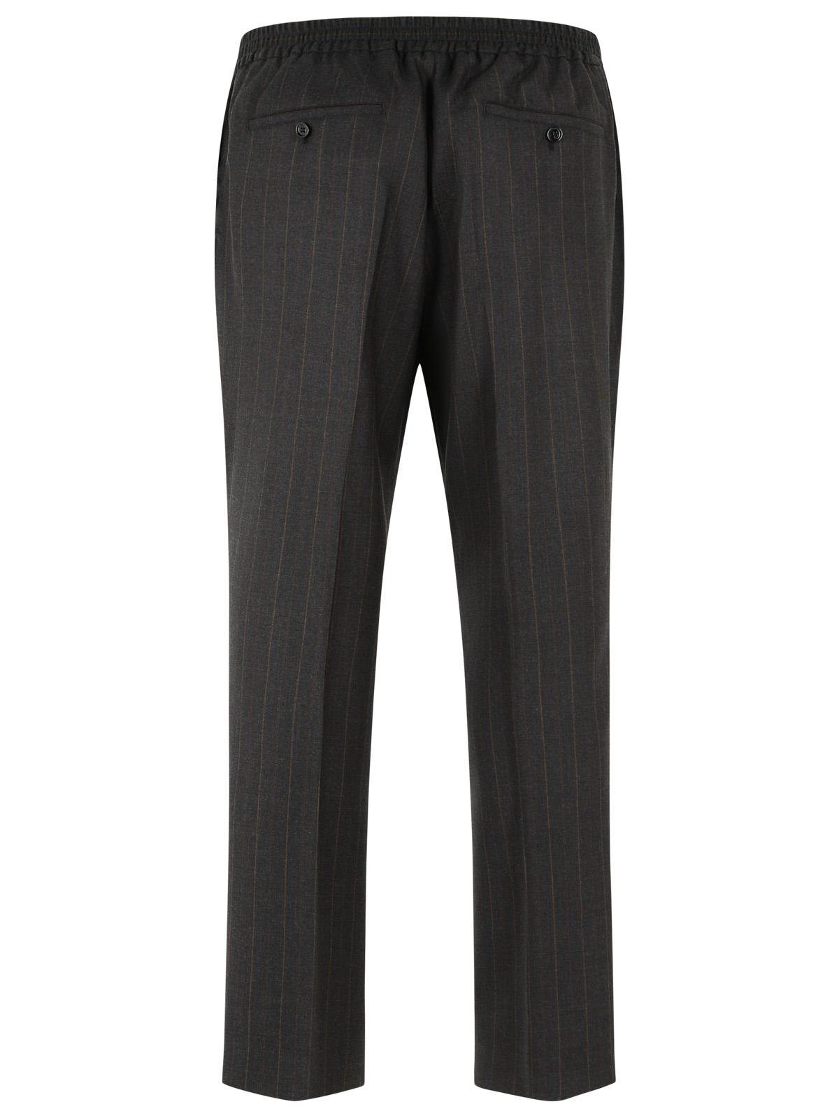 Ami Paris Striped Grey Wool Trousers Men