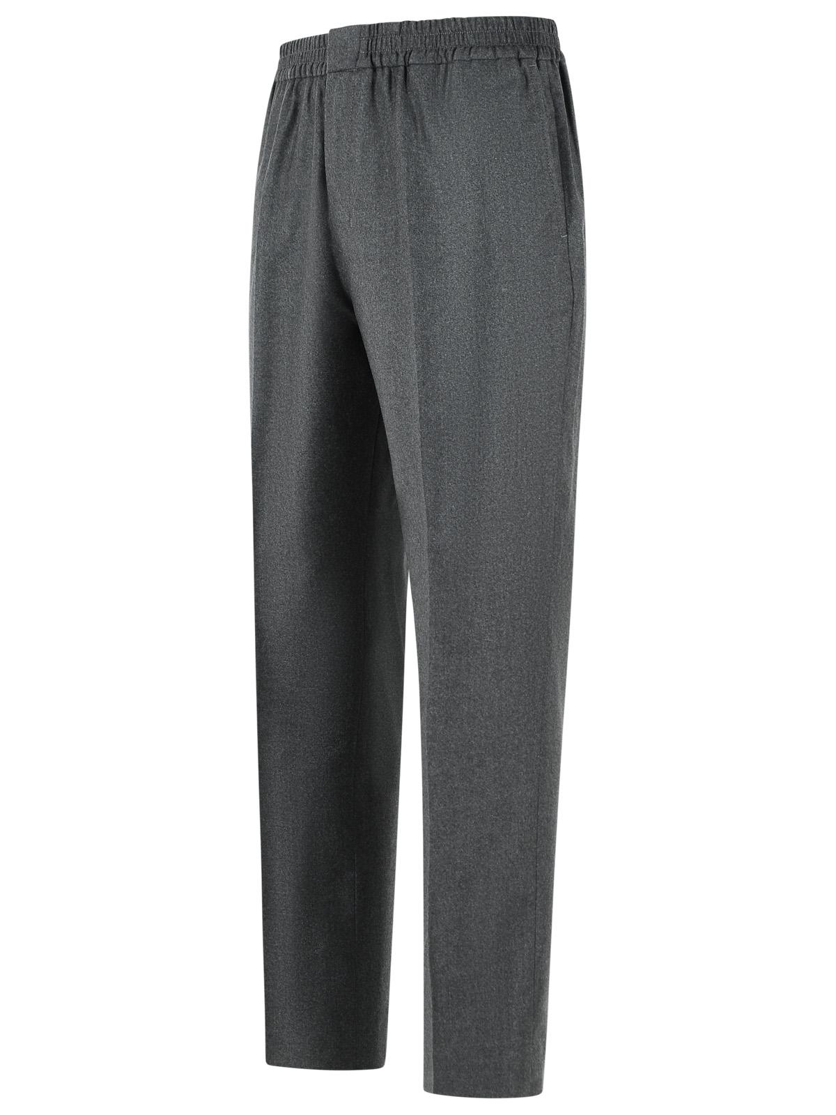 Ami Paris Grey Virgin Wool Trousers Men.