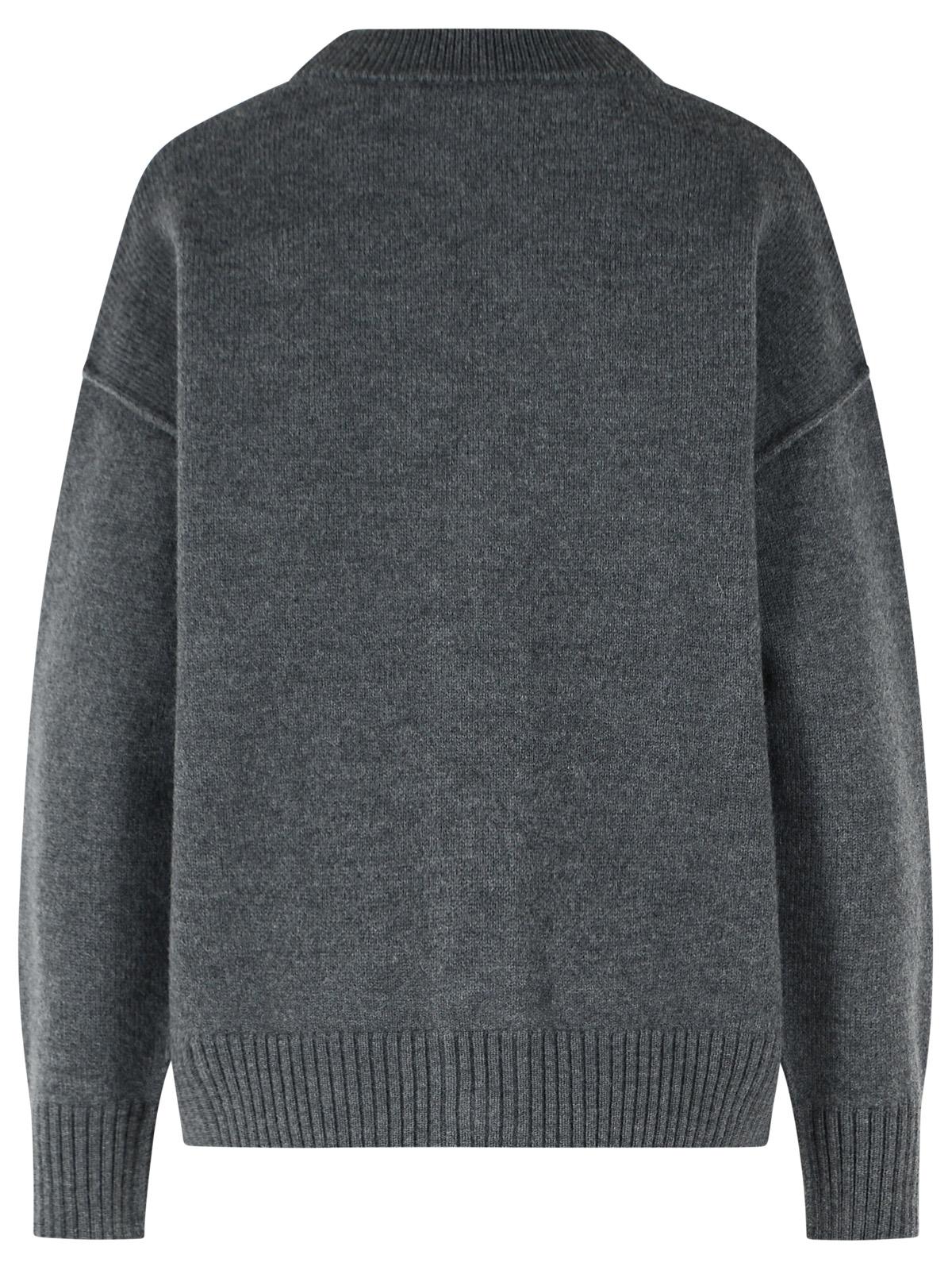 Ami Paris 'Ami De Cœur' Grey Wool Cardigan Women AMI PARIS