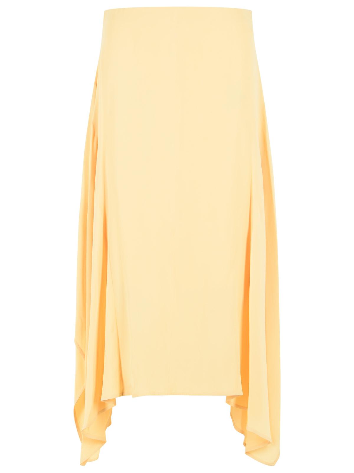 Ami Paris Dark Cream Silk And Acetate Skirt Women AMI PARIS