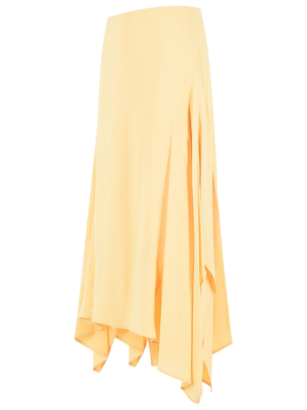 Ami Paris Dark Cream Silk And Acetate Skirt Women AMI PARIS