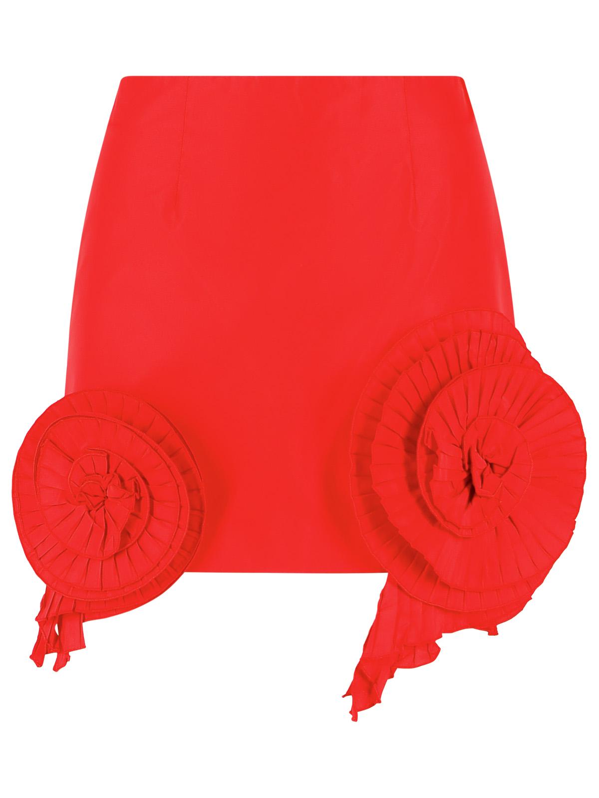 Blumarine Short Taffeta Skirt With Red '3D' Roses Women BLUMARINE