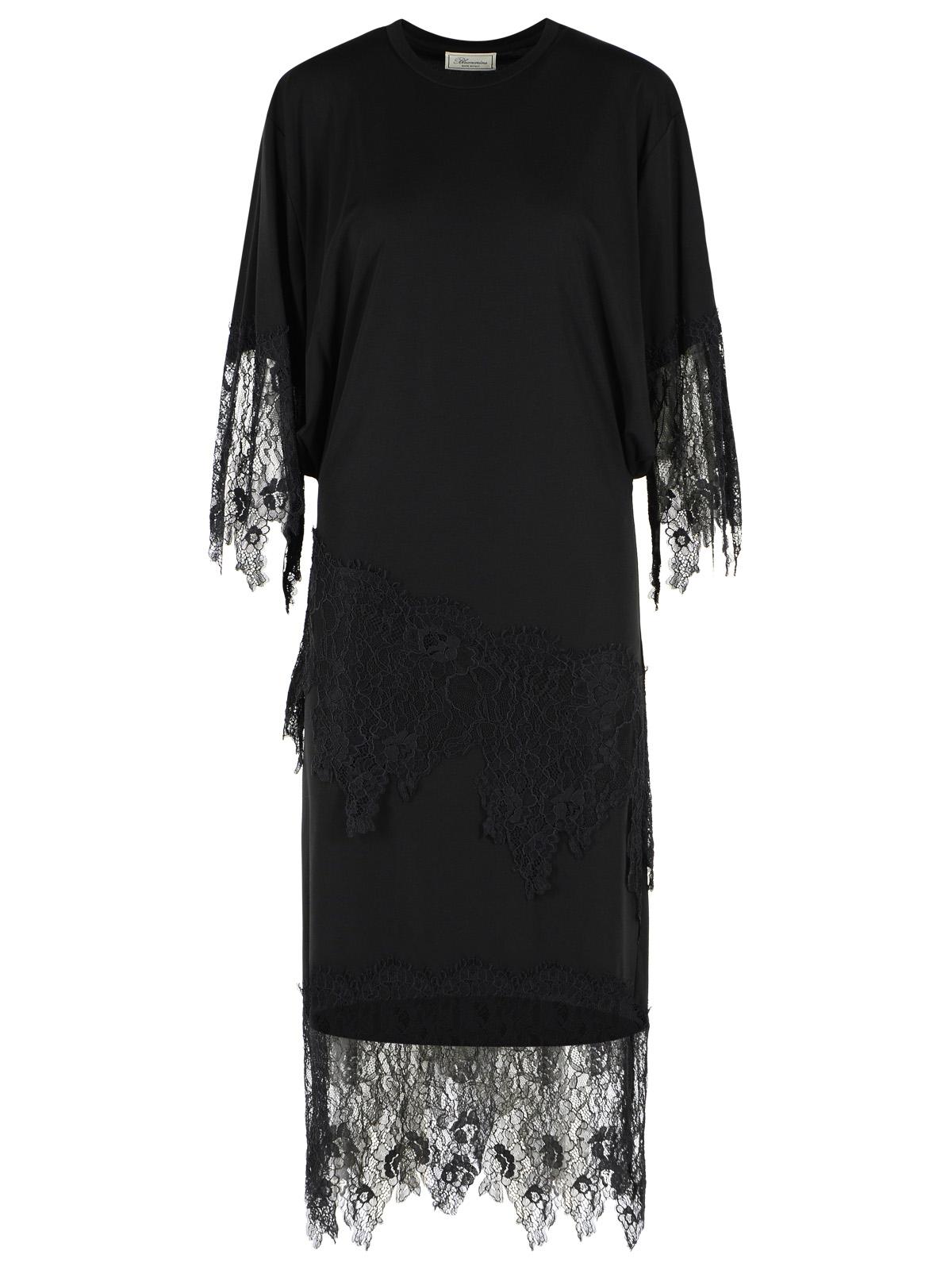Blumarine 'Punto Milano' Black Viscose Blend Midi Dress Women BLUMARINE