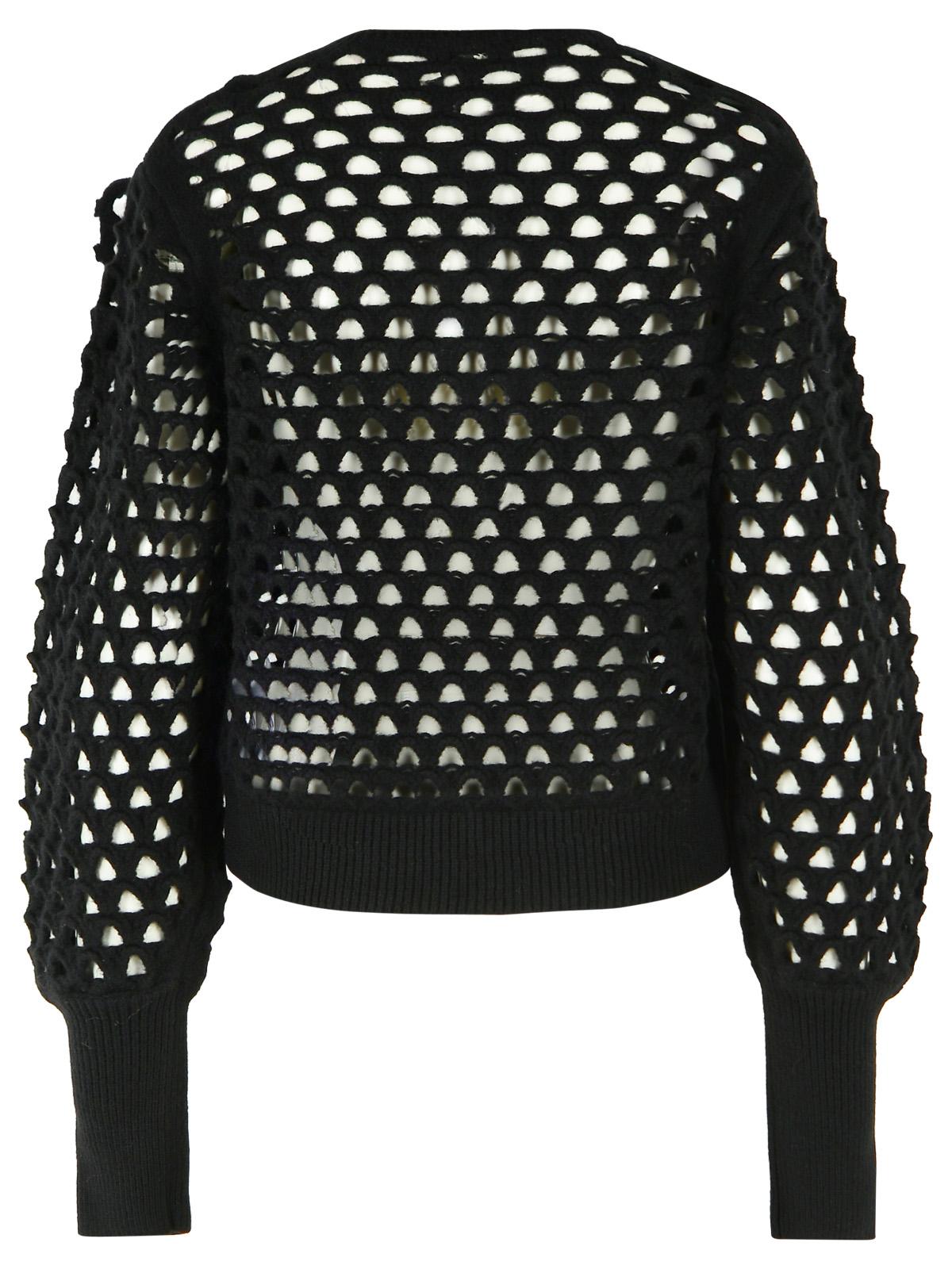 Blumarine Black Openwork Wool Cardigan Women BLUMARINE