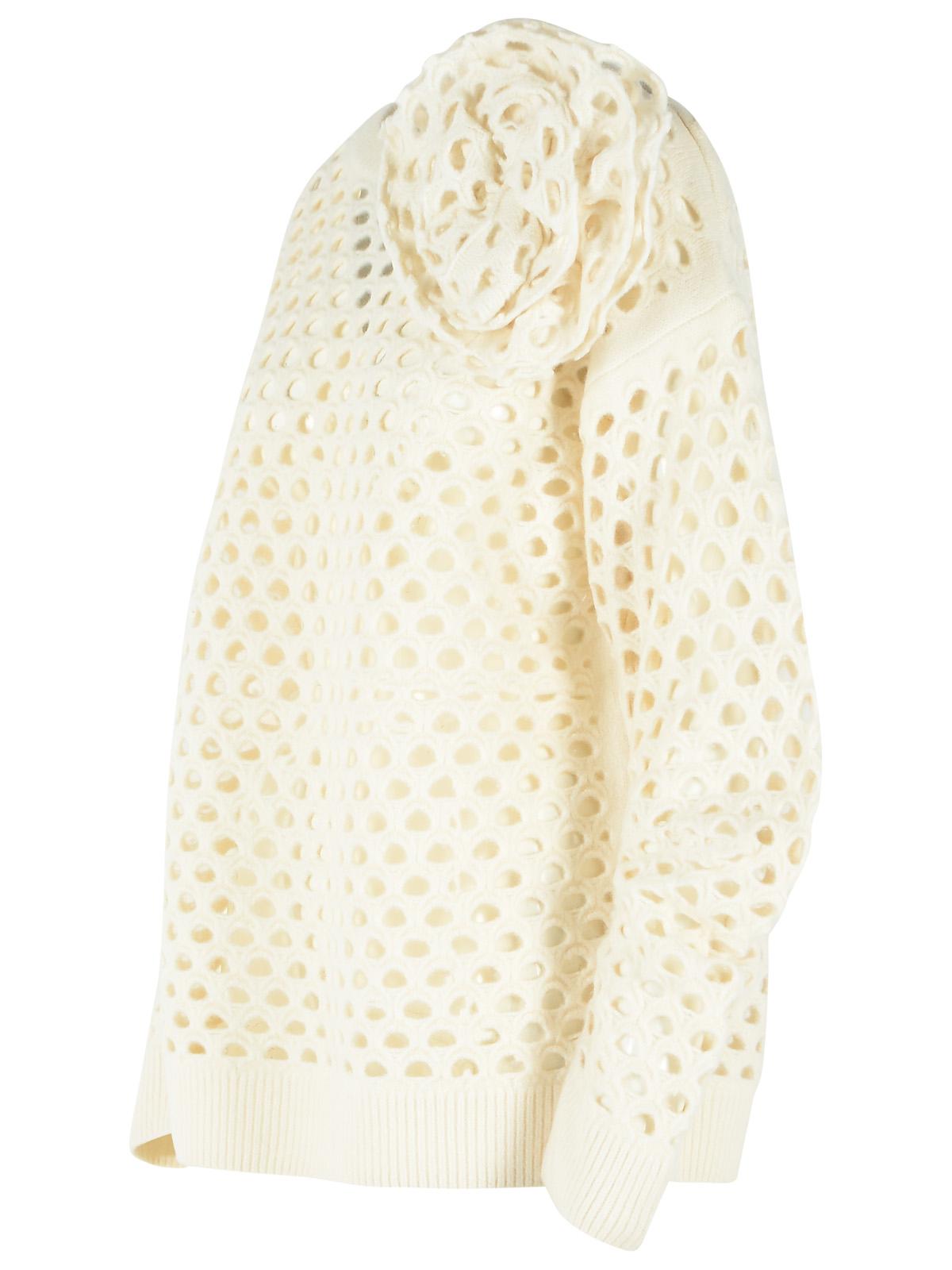 Blumarine Ivory Openwork Wool Cardigan Women BLUMARINE