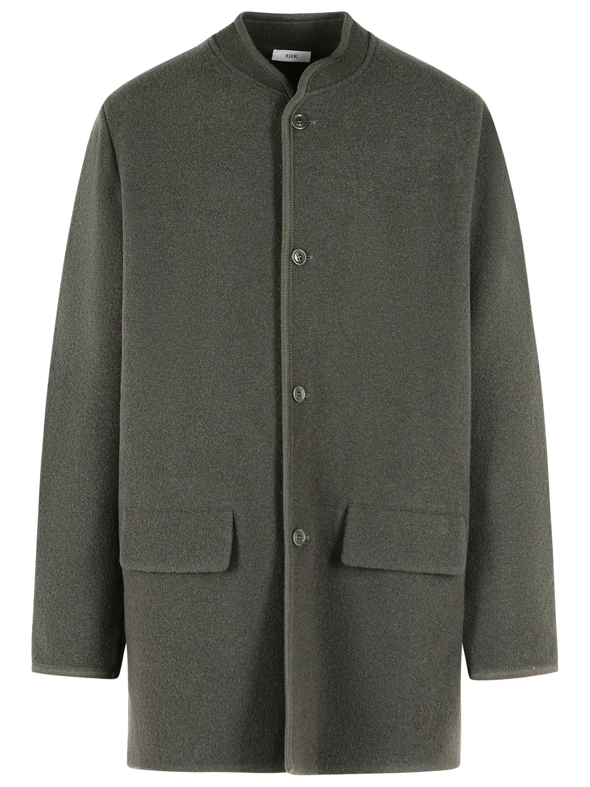 Rier 'Walker' 'Zin Felted' Grey Virgin Wool Short Coat Men RIER