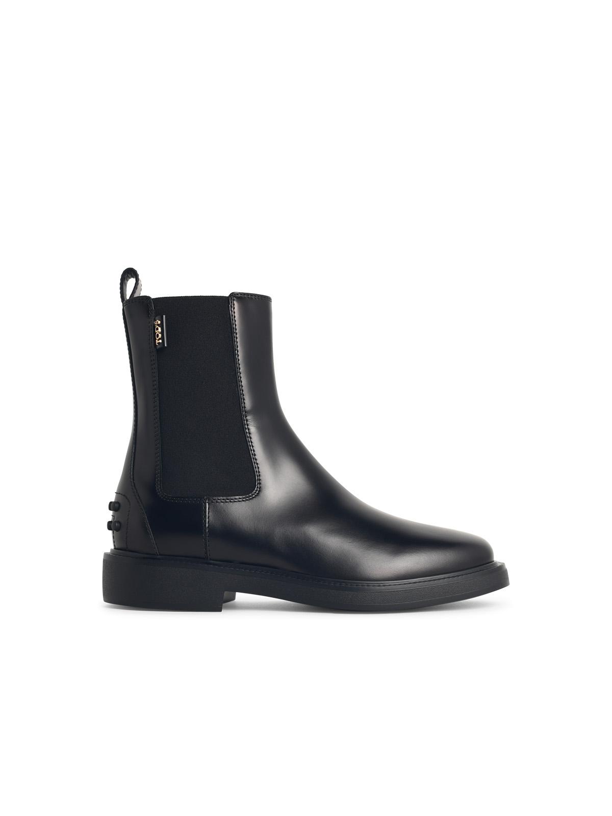 Tod's Black Leather Ankle Boots Women TOD'S
